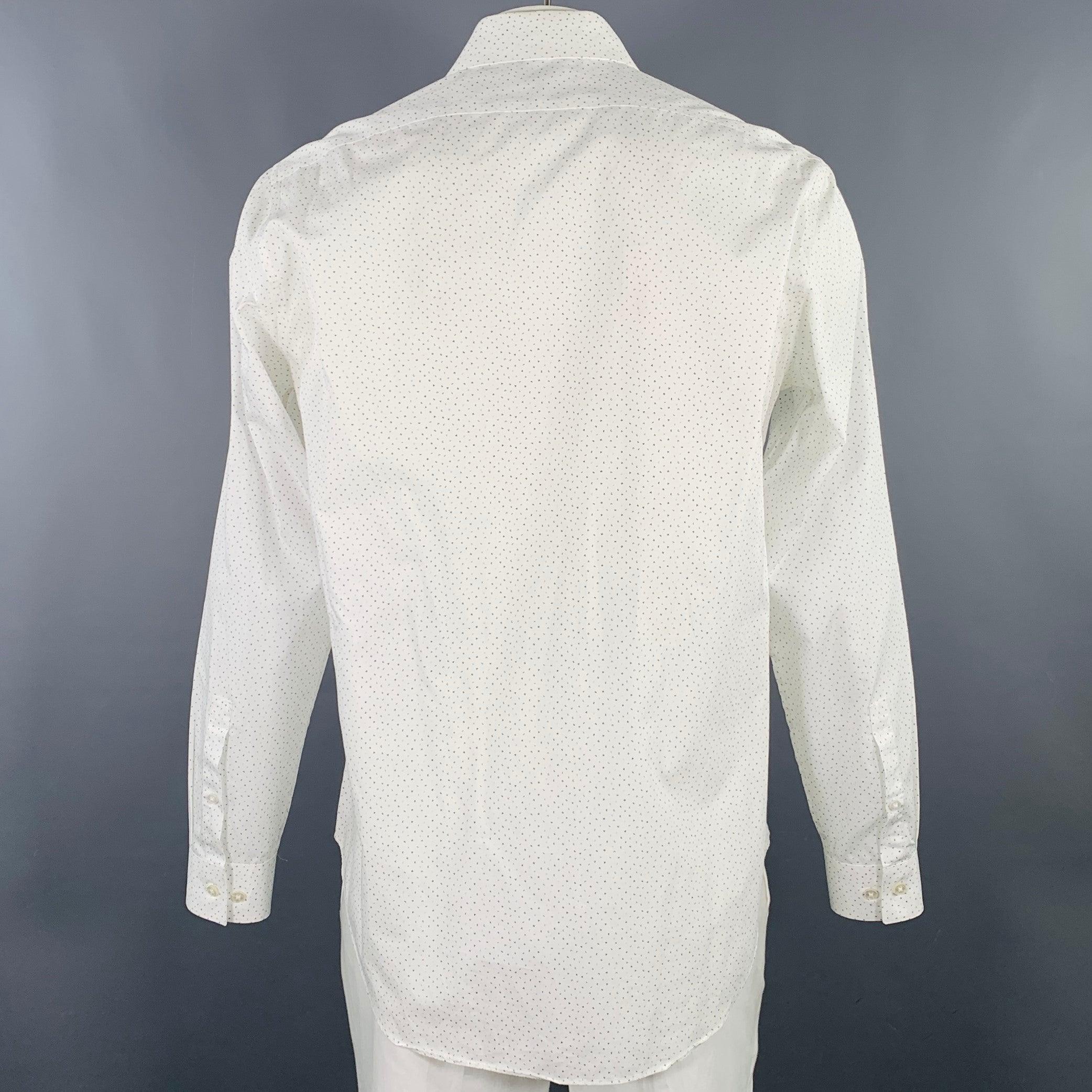 I.L.A. Klein - Camicia a maniche lunghe in cotone con lettere in bianco e blu - taglia L In condizioni buone in vendita a San Francisco, CA