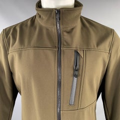 CALVIN KLEIN Size M Olive Polyester Spandex Zip Up Jacket