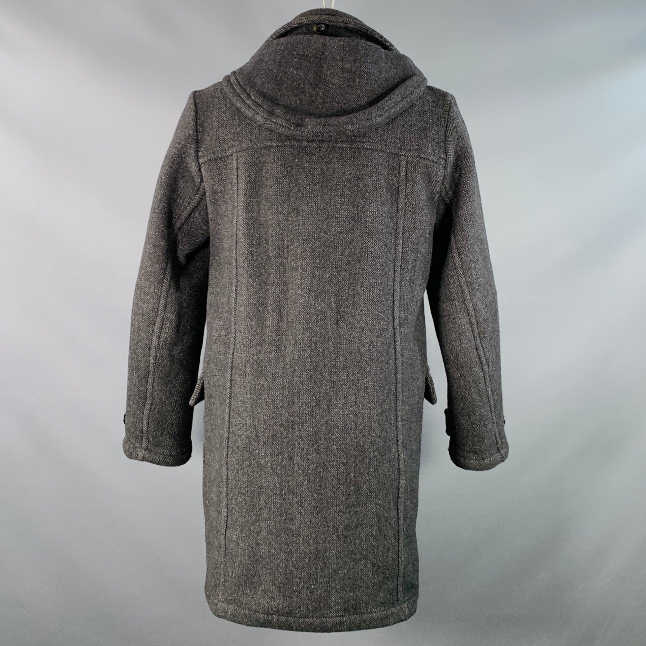 De los hombres CALVIN KLEIN Talla S Abrigo con cierre basculante en espiga de carbón negro en venta