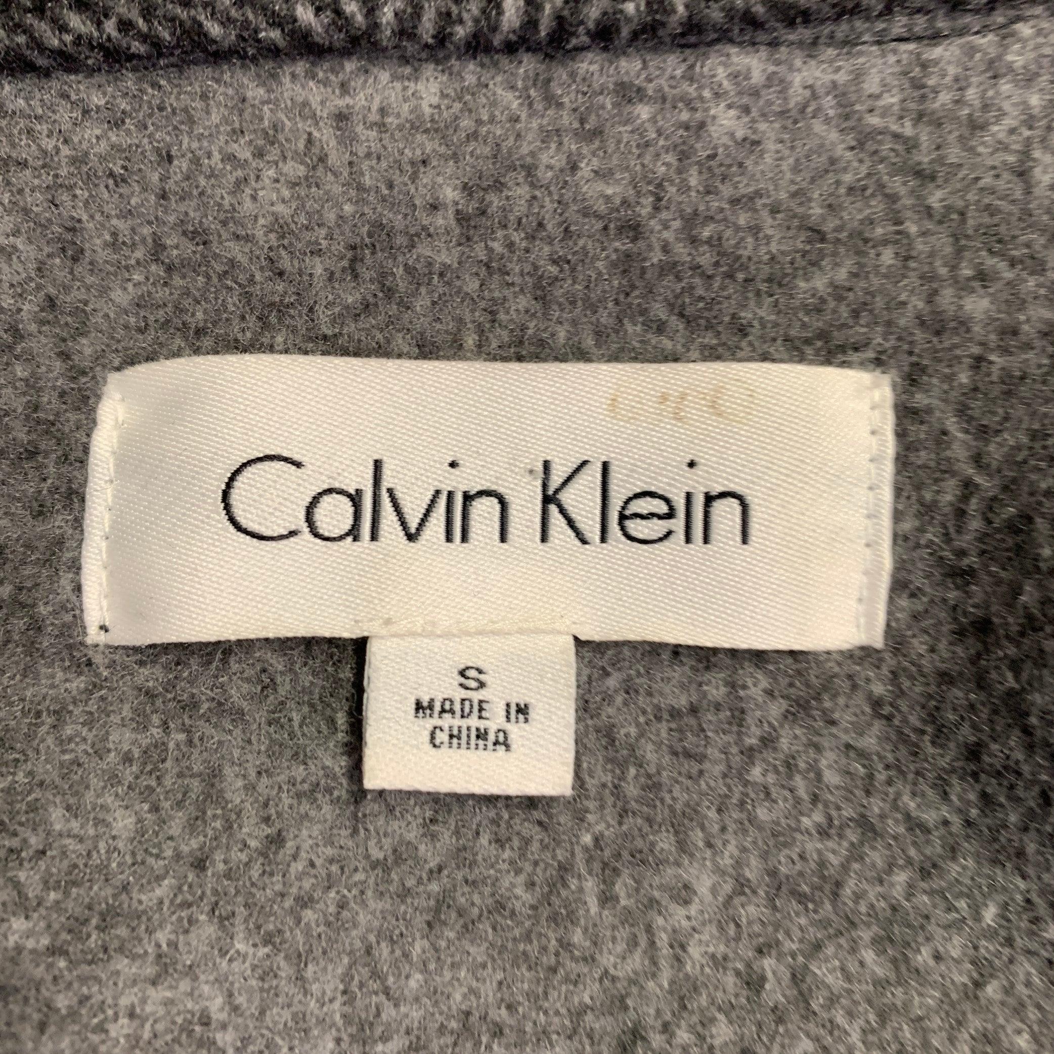 CALVIN KLEIN Talla S Abrigo con cierre basculante en espiga de carbón negro en venta 5