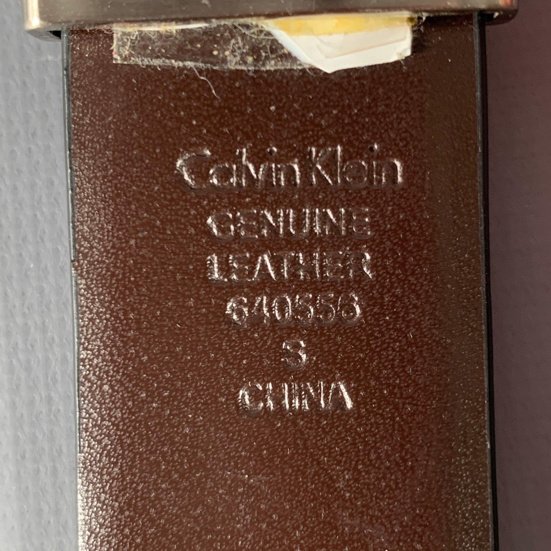 CALVIN KLEIN Size S Black Silver Leather Belt 3