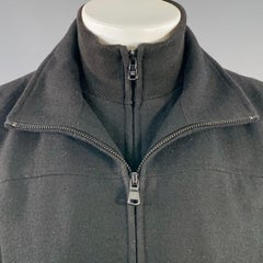 CALVIN KLEIN Size S Black Wool Blend Layered Zip Up Jacket