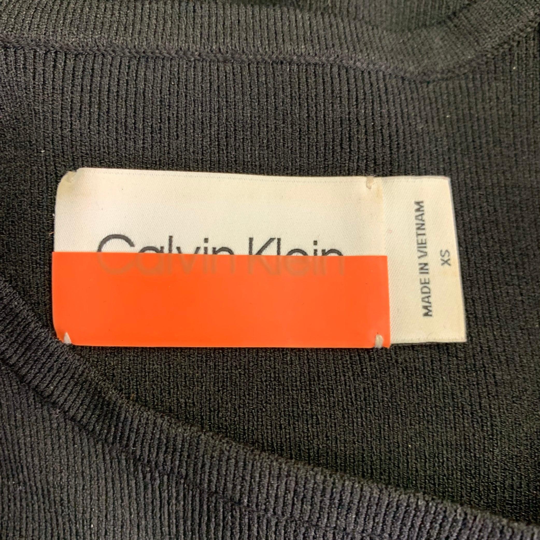 CALVIN KLEIN Size XS Black Jersey Rib Knit Tank Dress For Sale 1