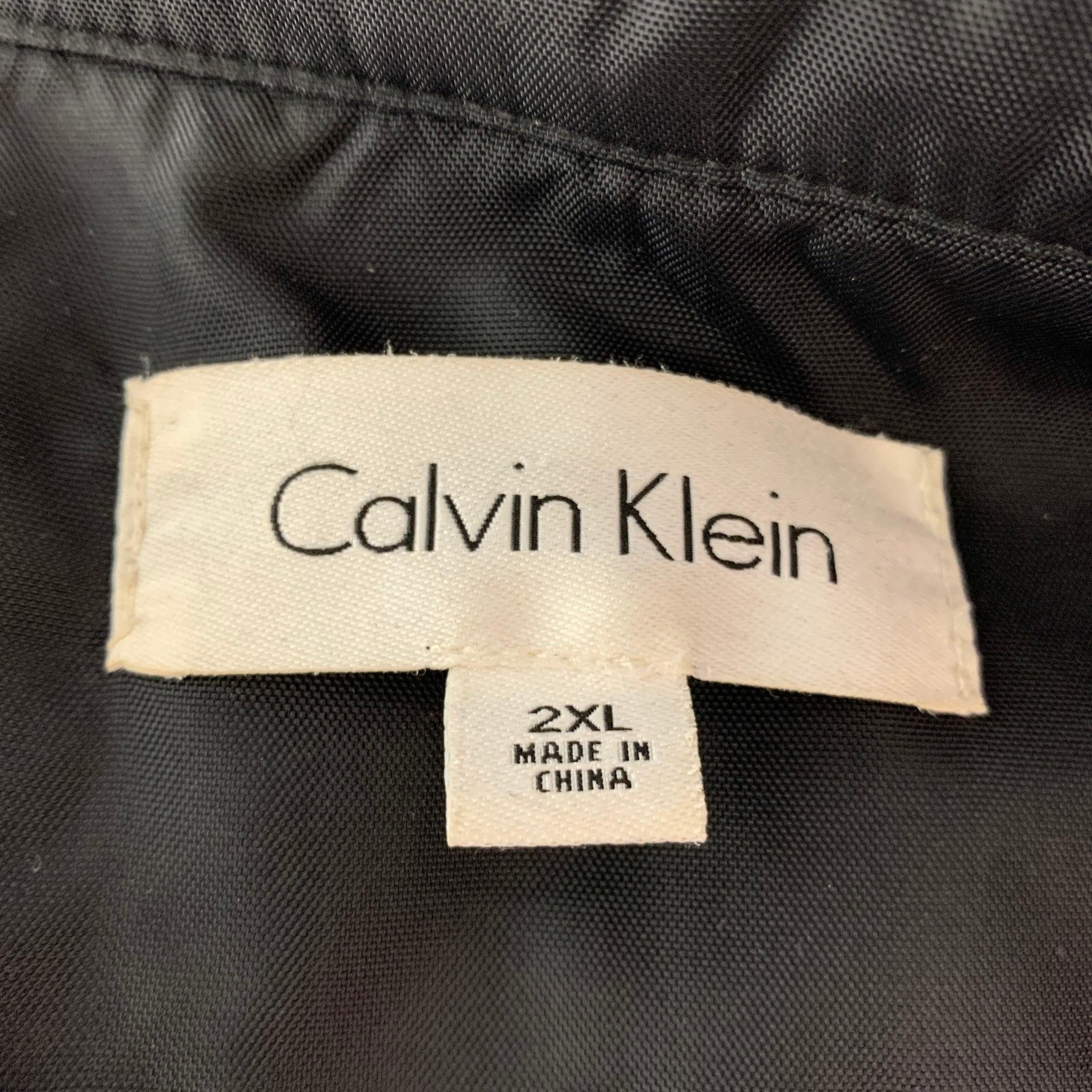 CALVIN KLEIN Size XXL Black Polyester Multi-Pockets Jacket For Sale 2