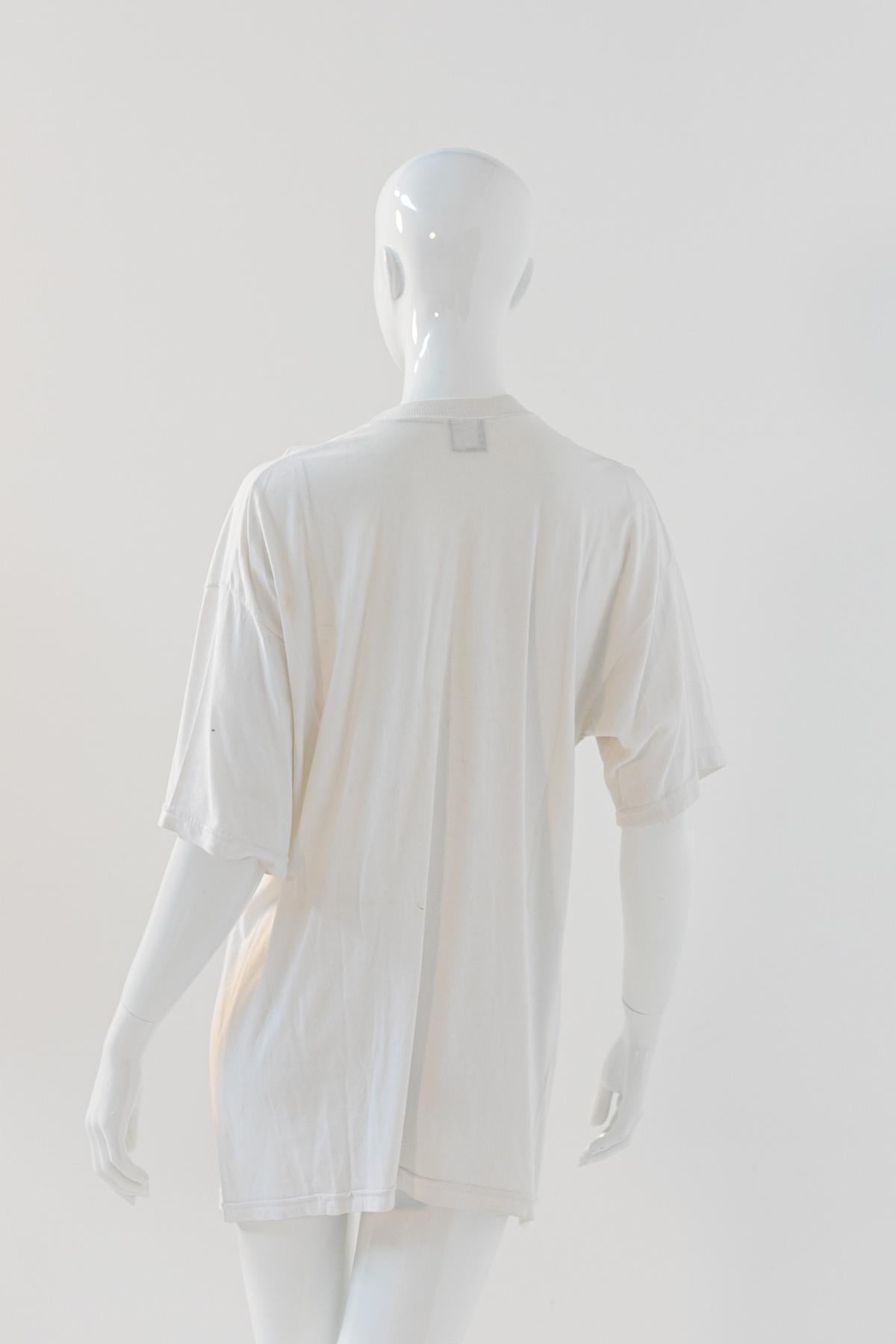 Calvin Klein - T-shirt blanc surdimensionné avec marque en vente 1