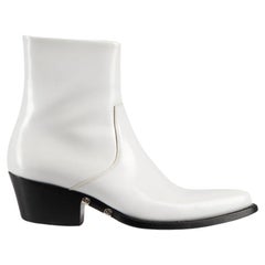 Calvin Klein White Patent Leather Cowboy Boots Size IT 40