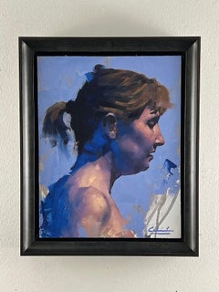 "A Candid Moment" Oil Painting by Calvin Lai Featuring Female Portrait