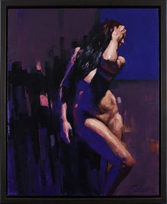 "Approaching Equilibruim" Oil Painting Featuring Nude Female Figure