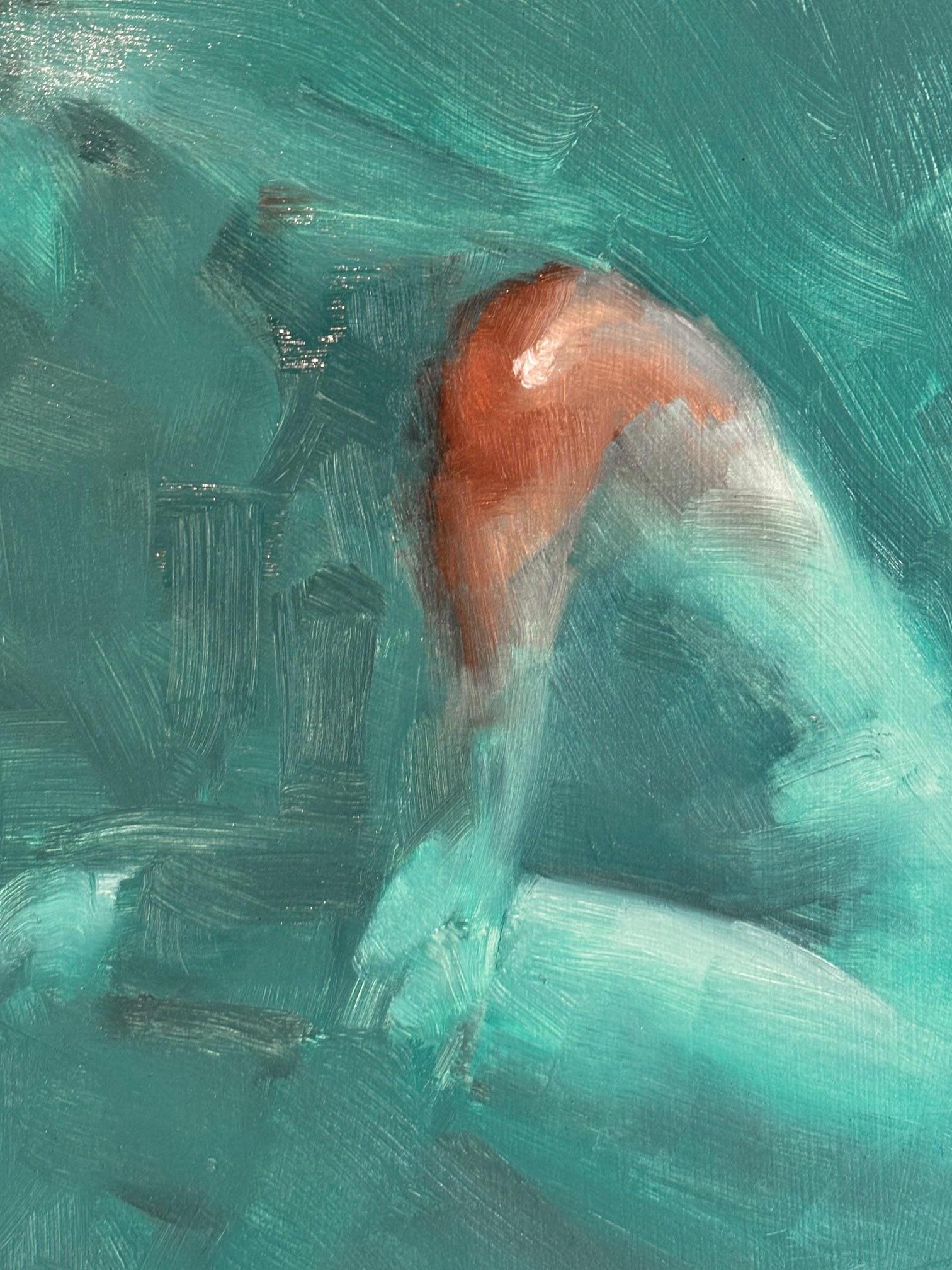 Chroma 29  - original figurativ abstrakt - weibliche form - zeitgenössische kunst (Blau), Figurative Painting, von Calvin Lai