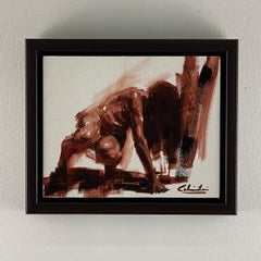 "Momentum", (2022) Peinture à l'huile originale de Calvin Lai, nu féminin