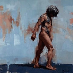 "The Wanderer", (2022) Original Oil Painting by Calvin Lai, Male Nude