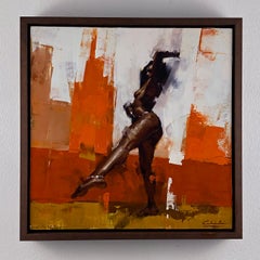 "Tipping the Scale", (2022) Original Oil Painting by Calvin Lai, Female Nude