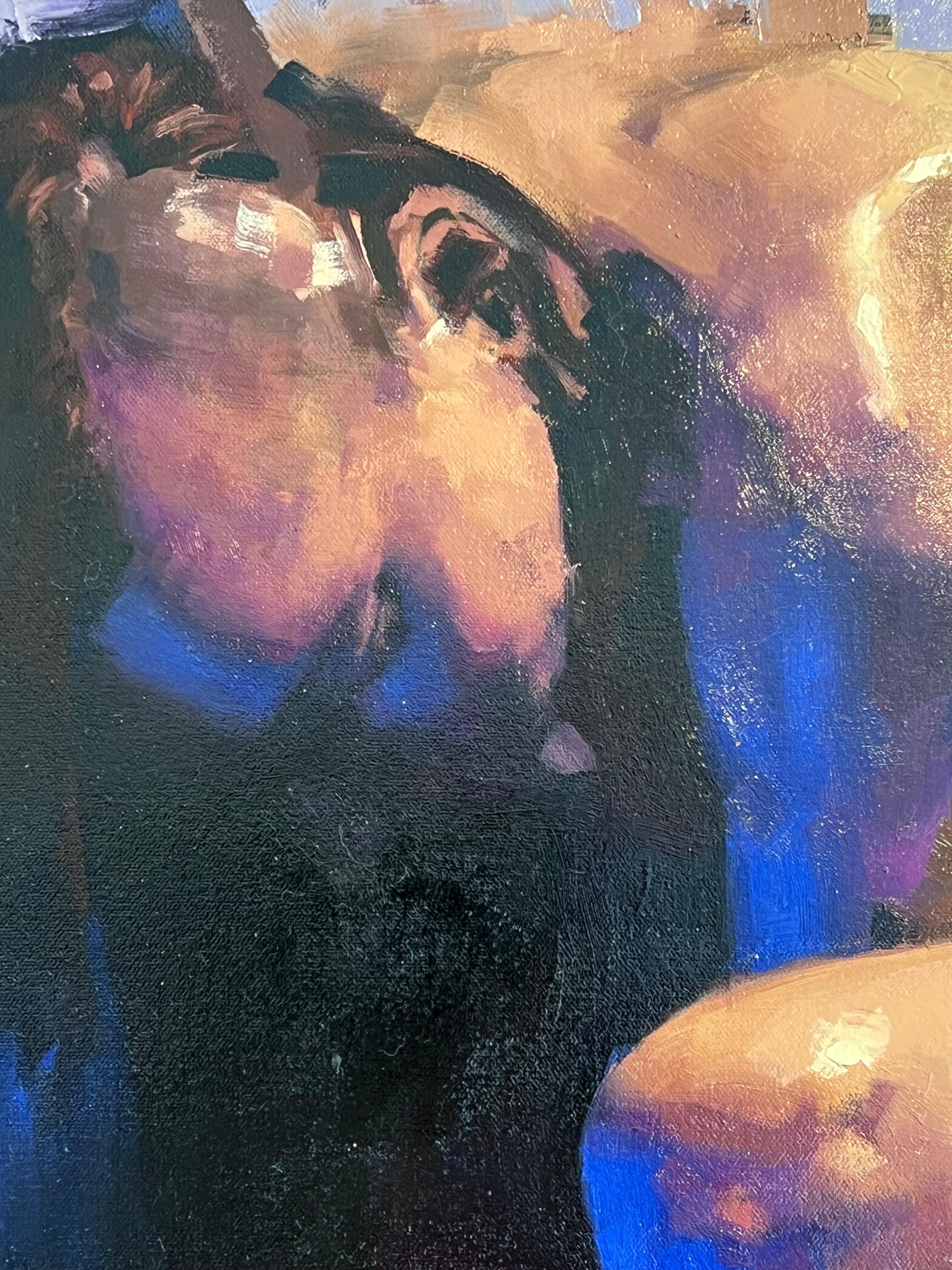 Within Without - original figurative abstract - female form - contemporary art - Impressionnisme abstrait Painting par Calvin Lai