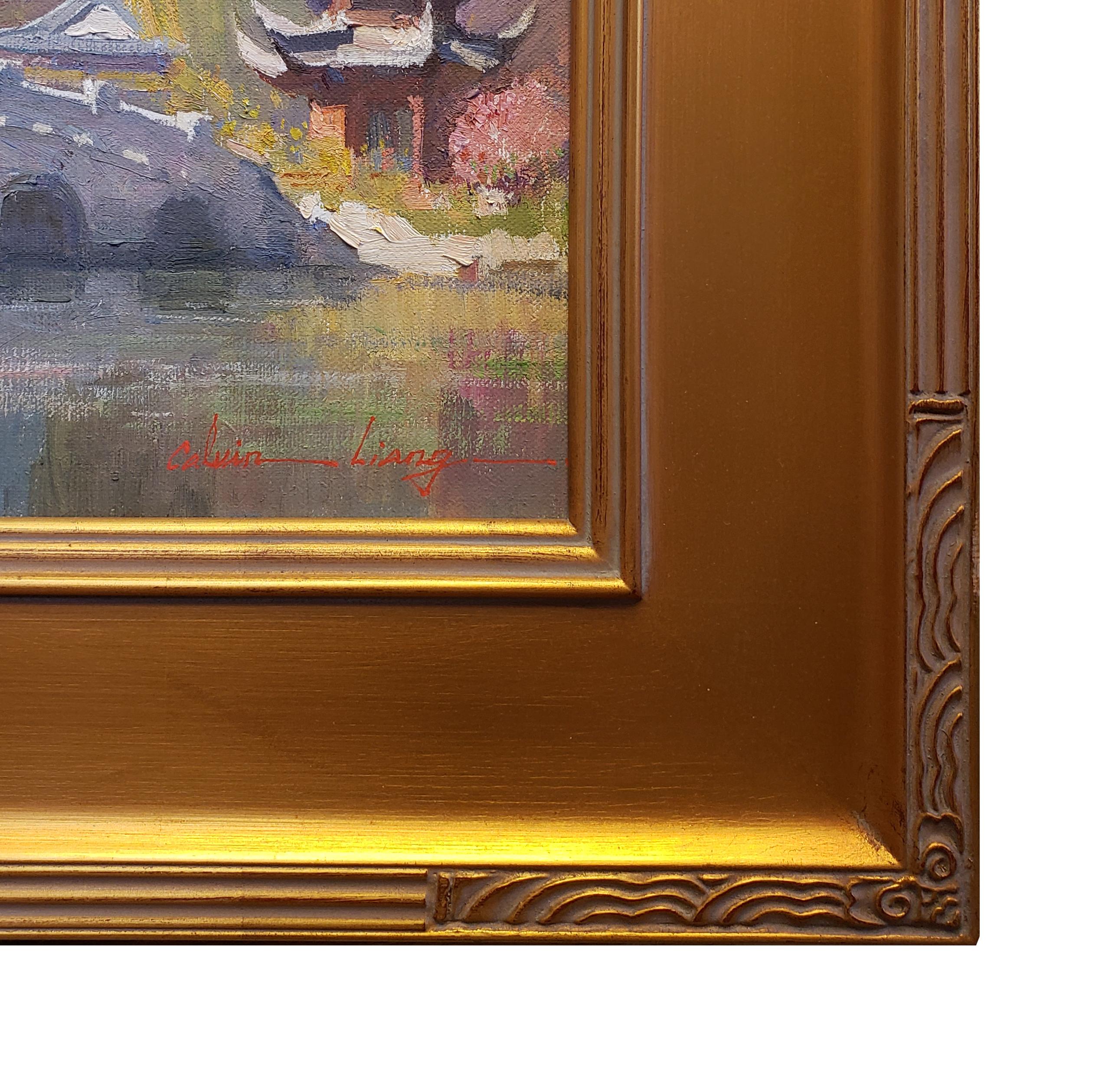 Giardino cinese, Huntington Library - Landscape Painting Marrone di Calvin Liang