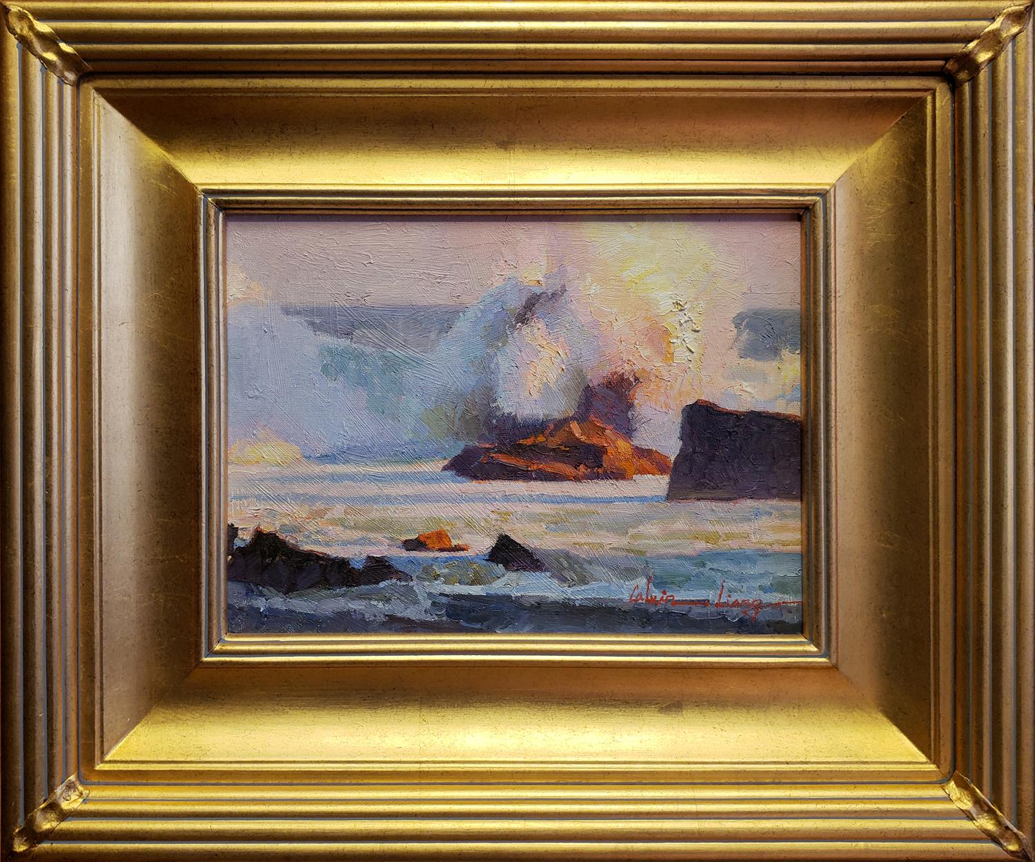 Incoming Tide; Laguna Beach - Painting by Calvin Liang