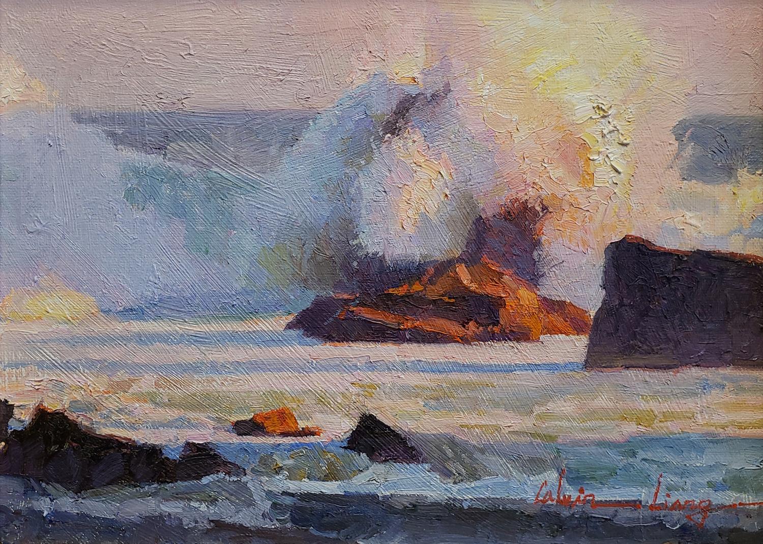 Calvin Liang Landscape Painting - Incoming Tide; Laguna Beach