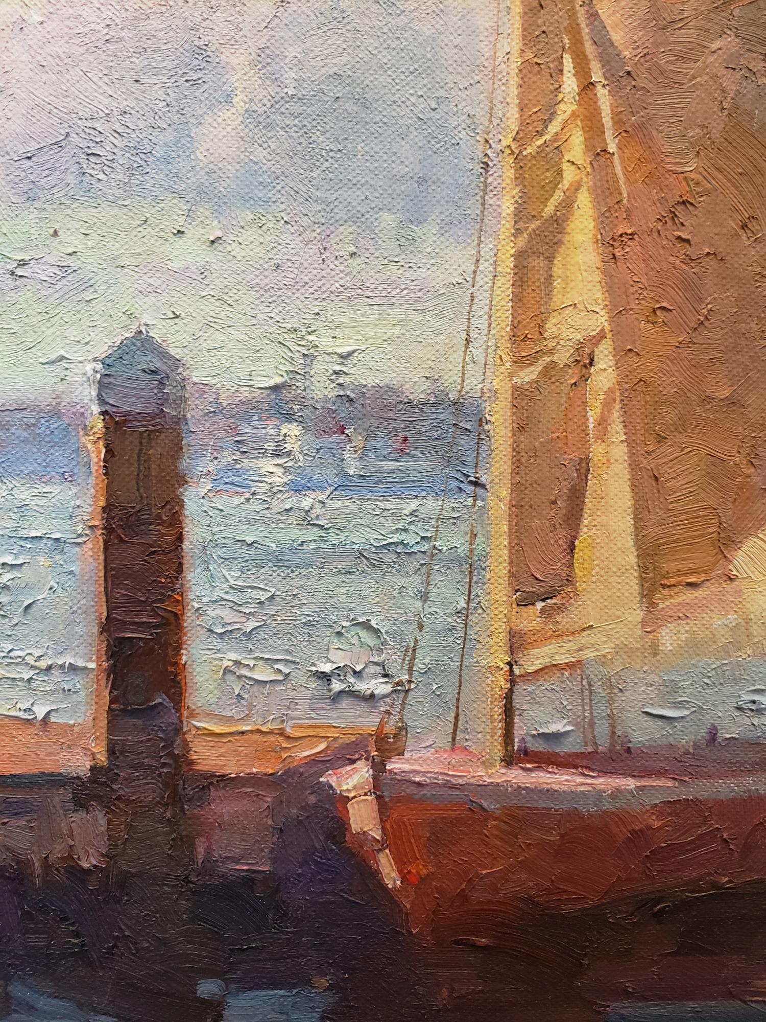 Velero Newport - Painting Realista de Calvin Liang