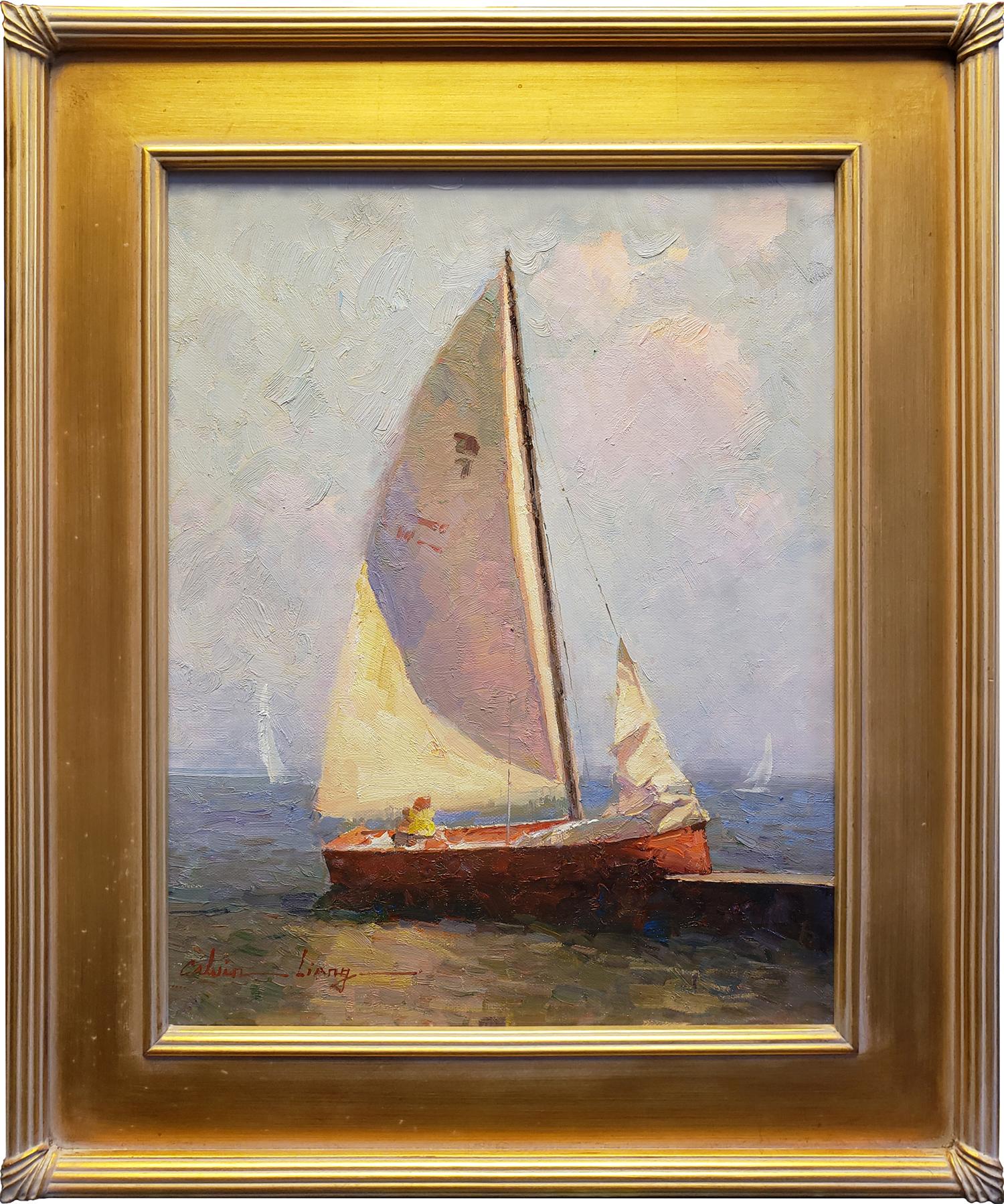 Segelboot – Painting von Calvin Liang