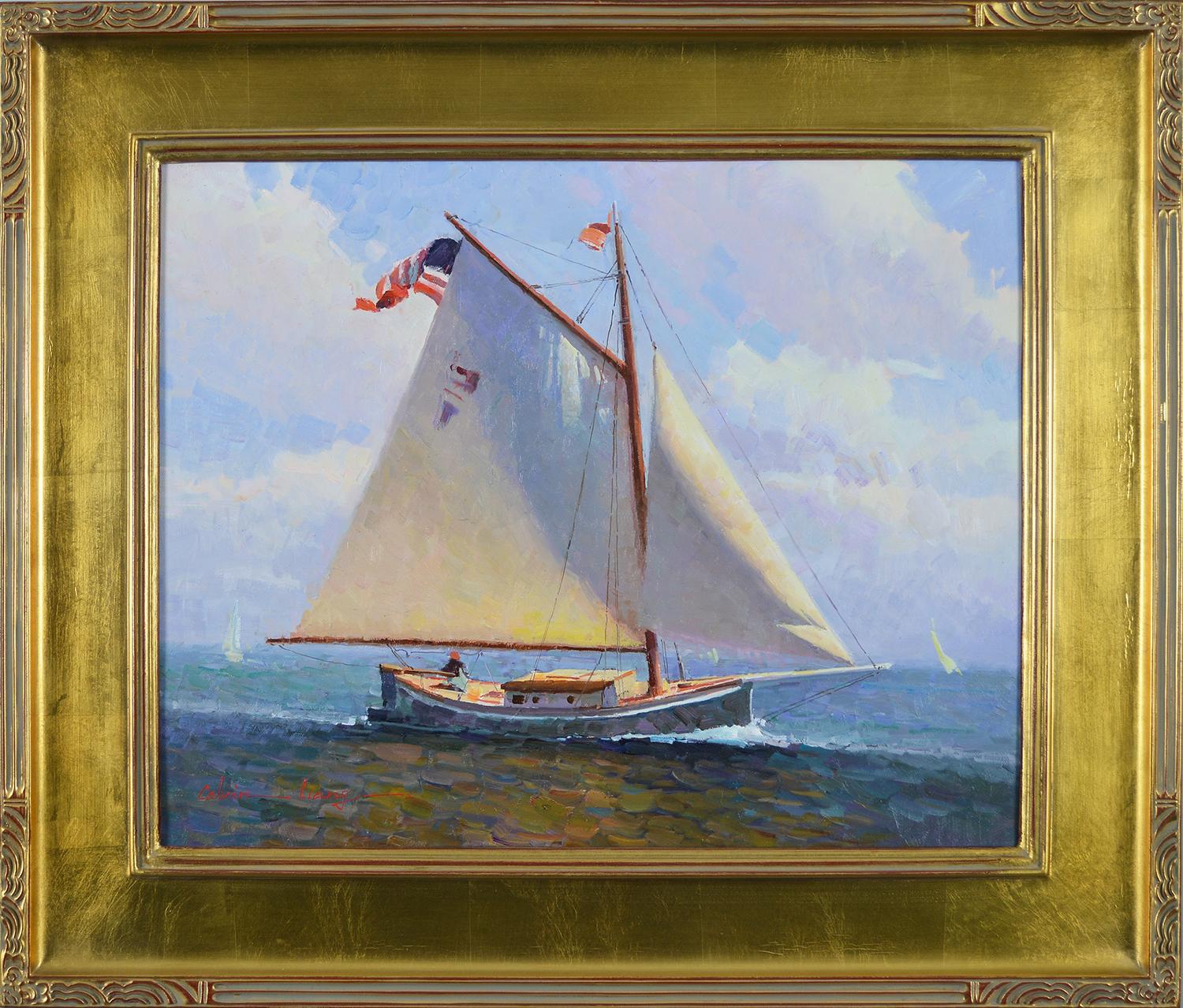 Sailing Along - Painting by Calvin Liang