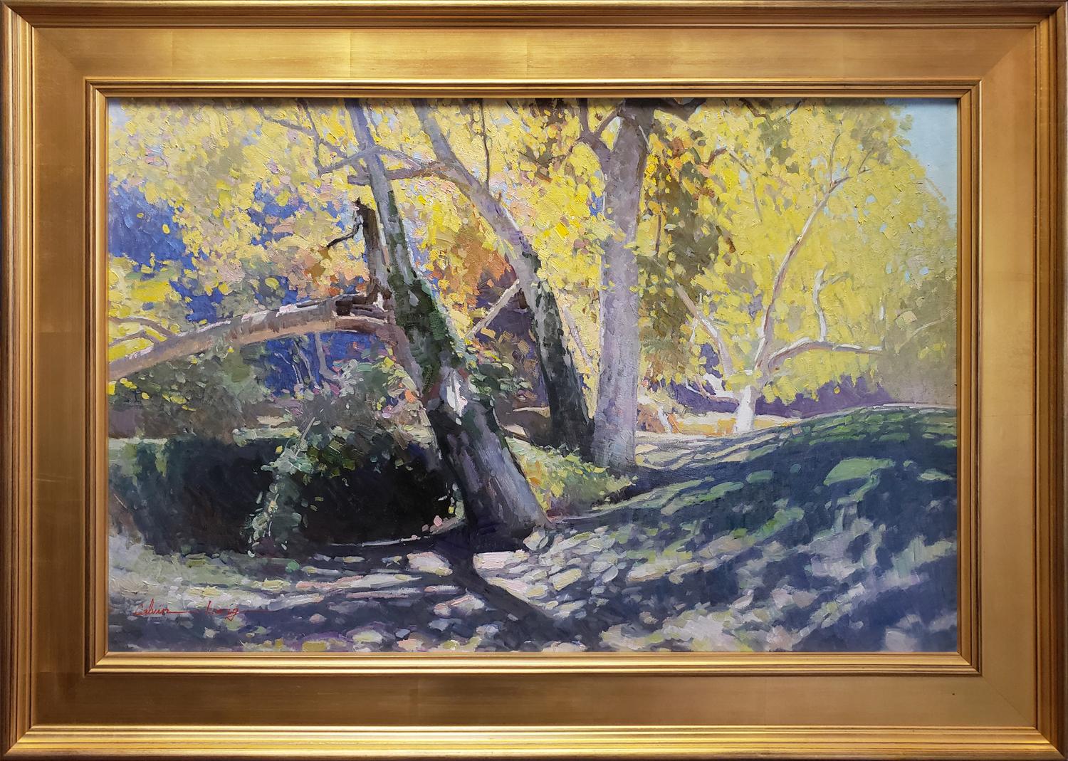 Calvin Liang Landscape Painting - Shadow and Light, Pasadena Arroyo