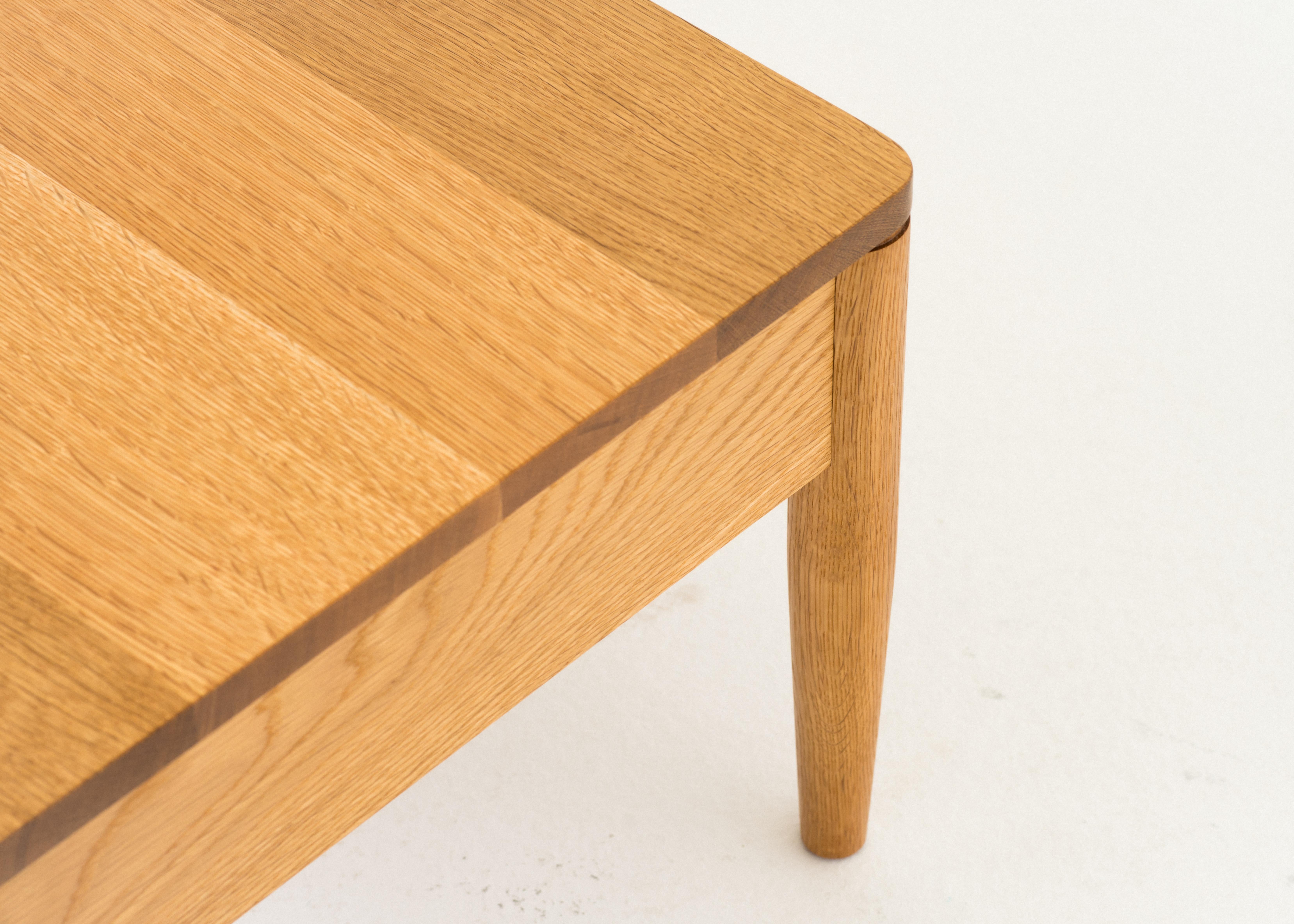 Modern Calvin Low Table Small, Handcrafted Solid Wood Coffee Table For Sale