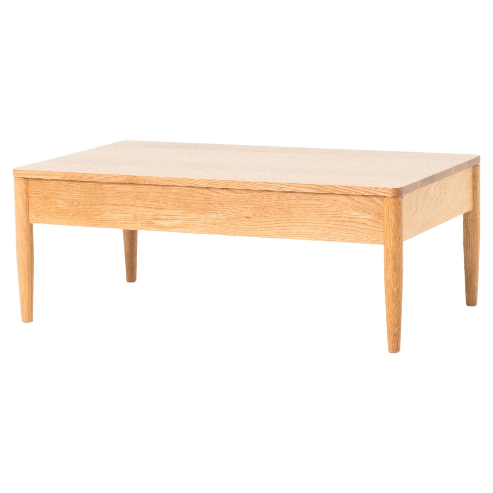 Calvin Low Table Small, Handcrafted Solid Wood Coffee Table For Sale