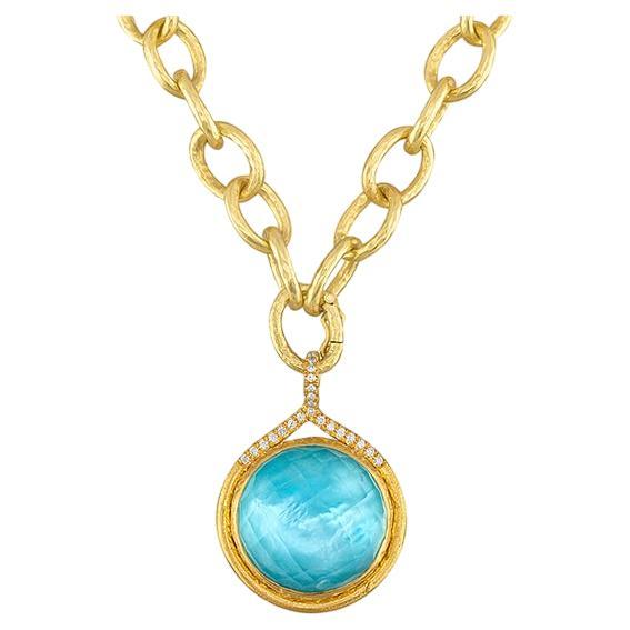 Calypso Diamond Pendant in 22k Gold For Sale