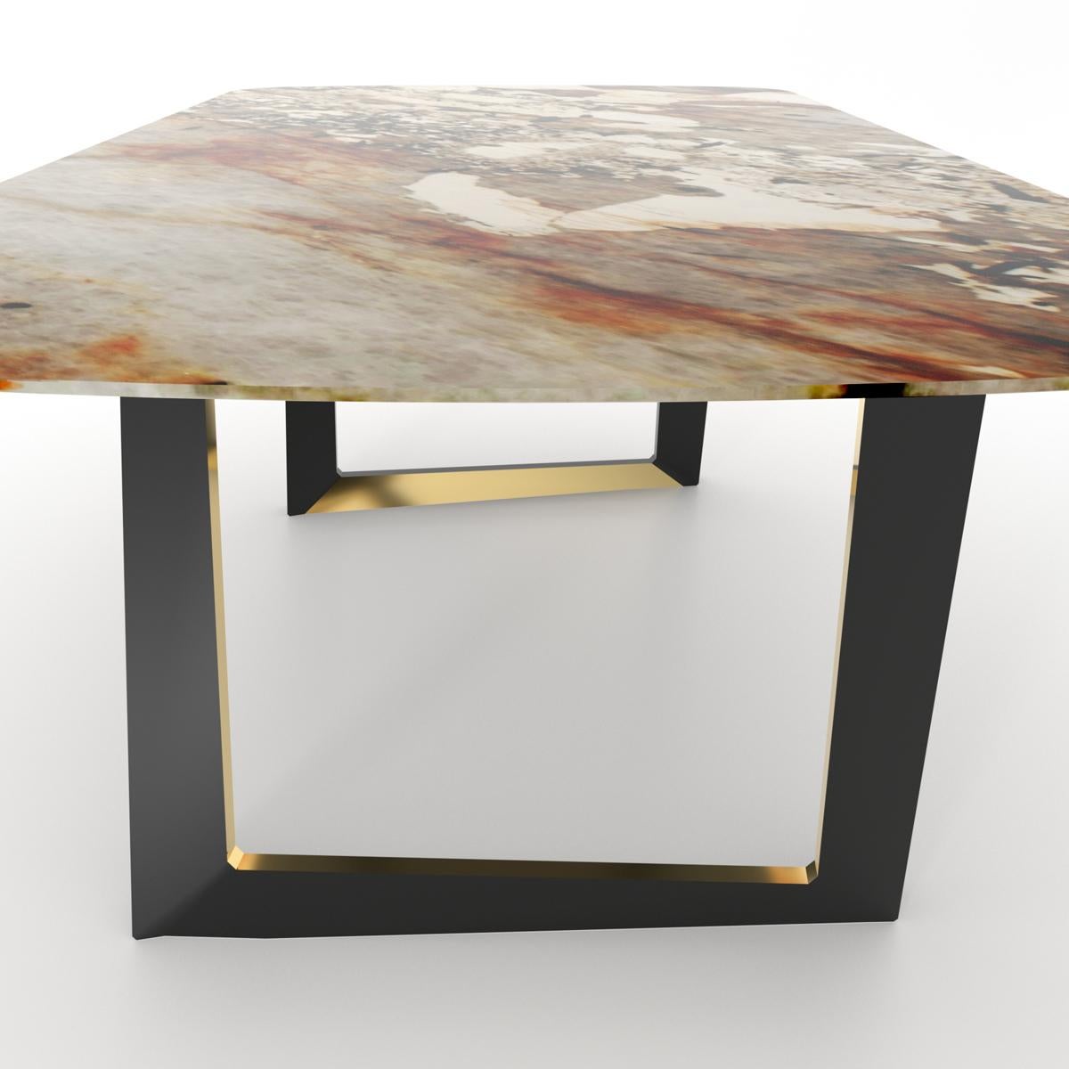 Portuguese Calypso Dinning Table with Patagonia Granite and LED Lights