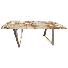 Calypso Dinning Table with Patagonia Granite and LED Lights
