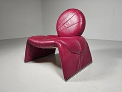 Calypso lounge chair in pink by Vittorio Introini for Saporiti Italy, 1970s