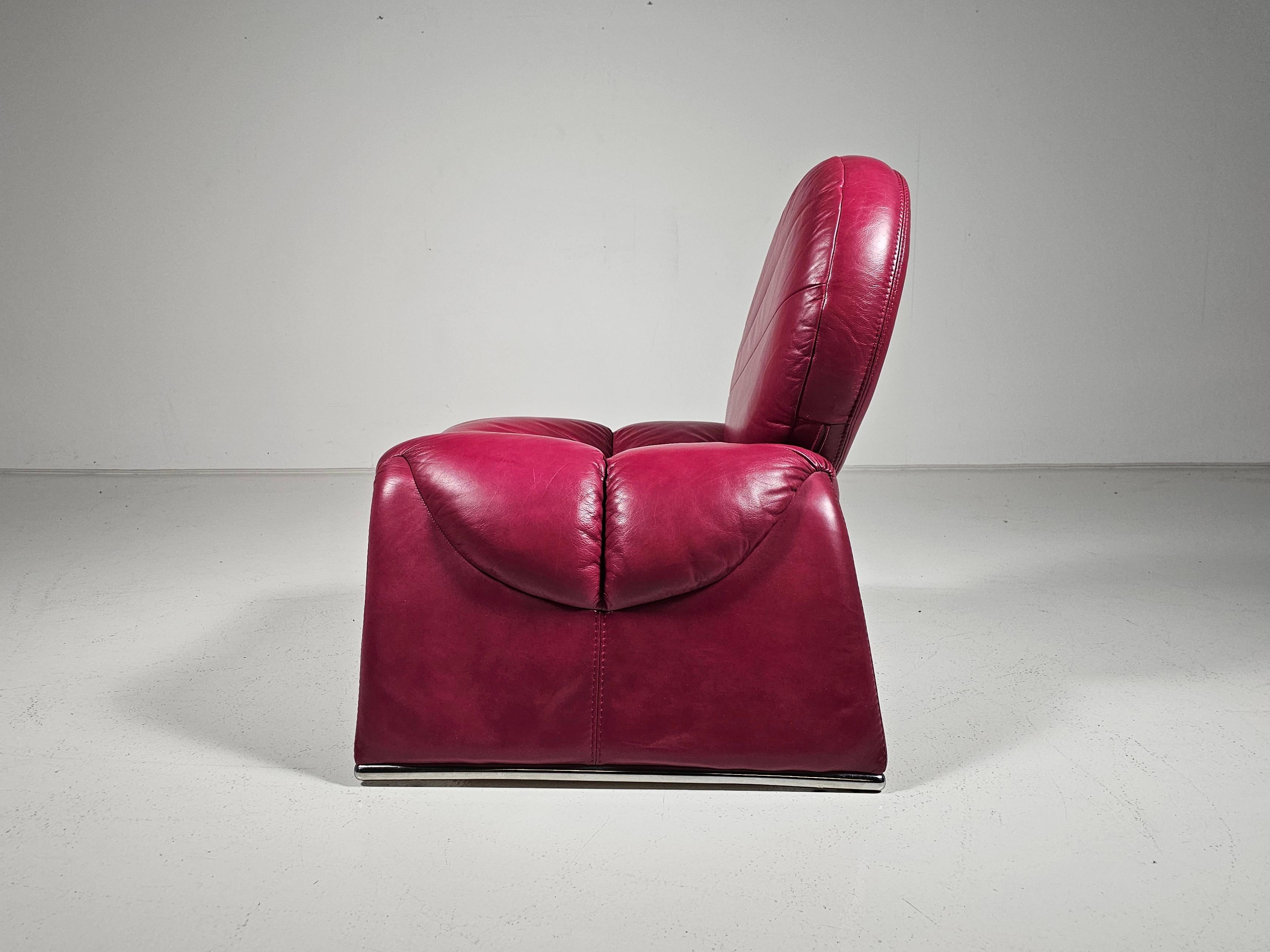 Tumbona Calypso en rosa de Vittorio Introini para Saporiti Italia, años 70 Italiano en venta