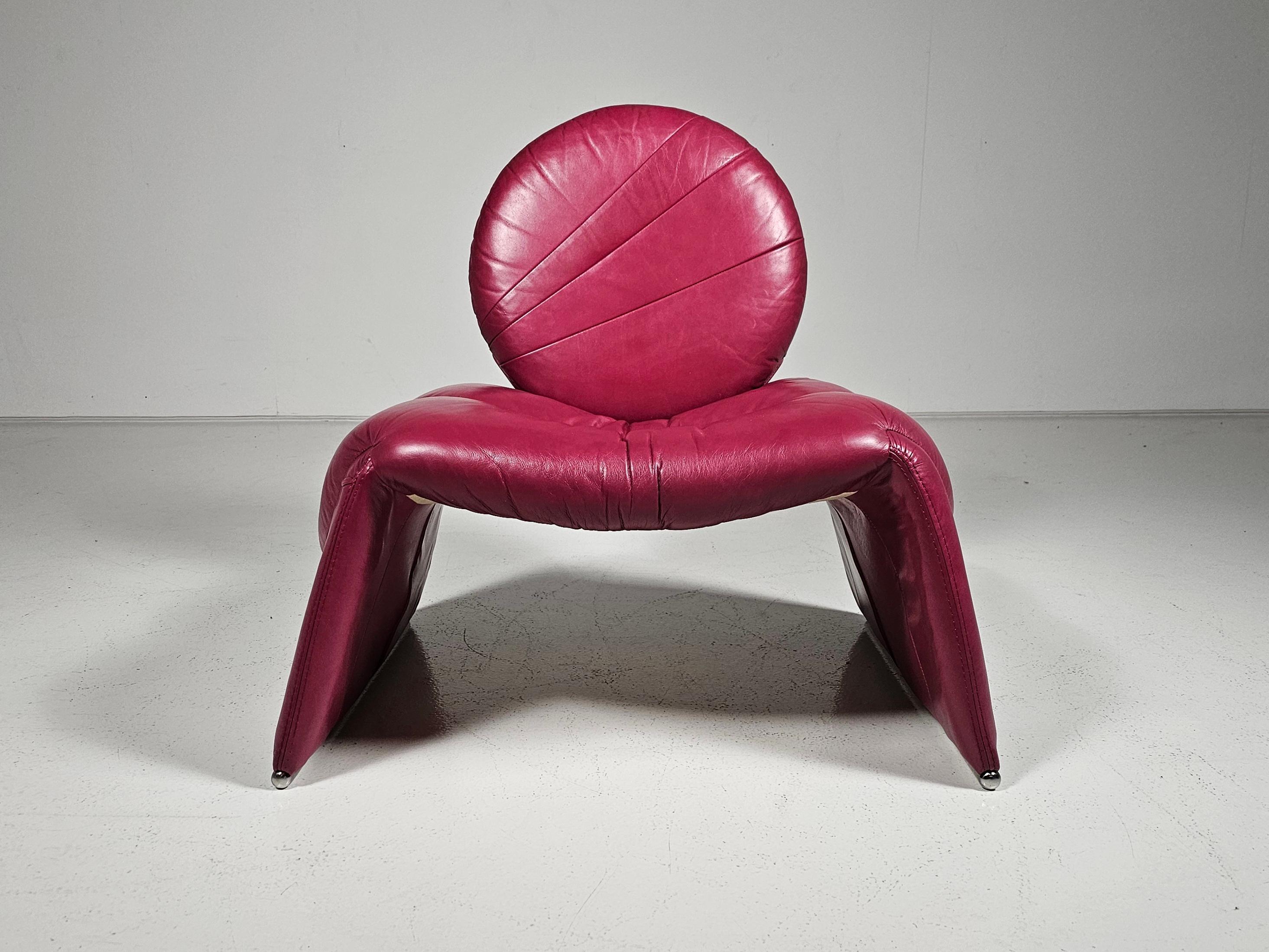 Tumbona Calypso en rosa de Vittorio Introini para Saporiti Italia, años 70 siglo XX en venta