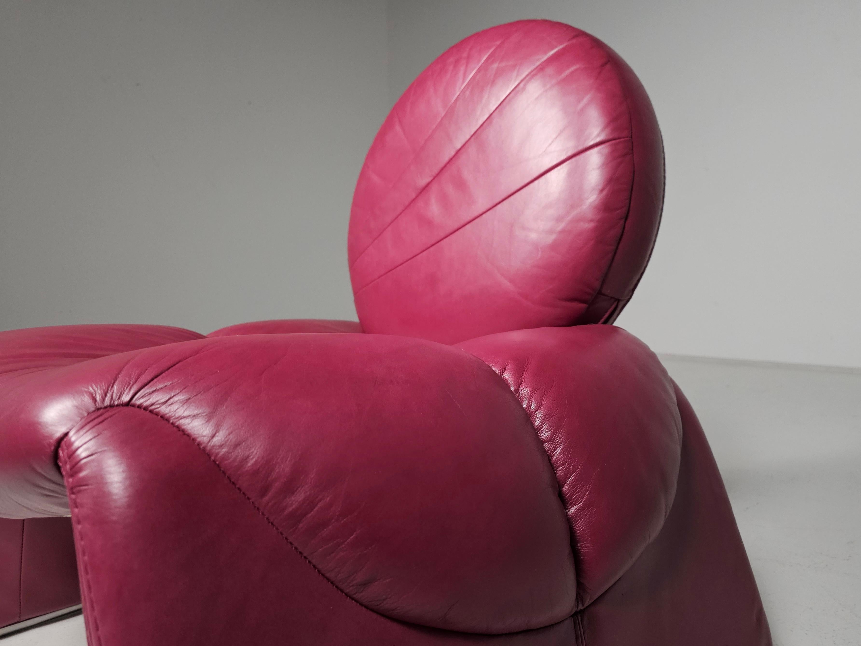 Tumbona Calypso en rosa de Vittorio Introini para Saporiti Italia, años 70 en venta 2