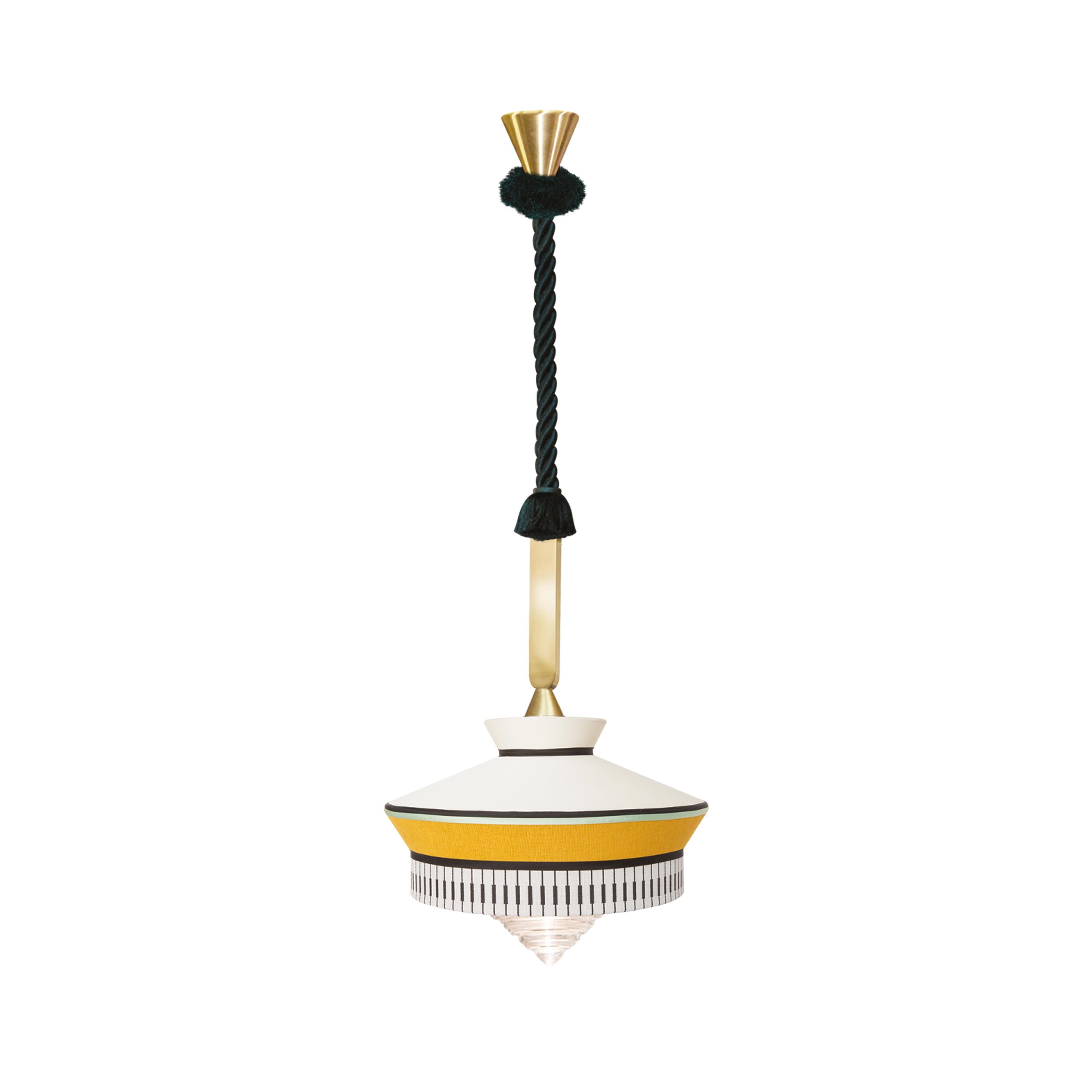 Calypso Martinique Outdoor Suspension Lamp in Satin Brass Structure