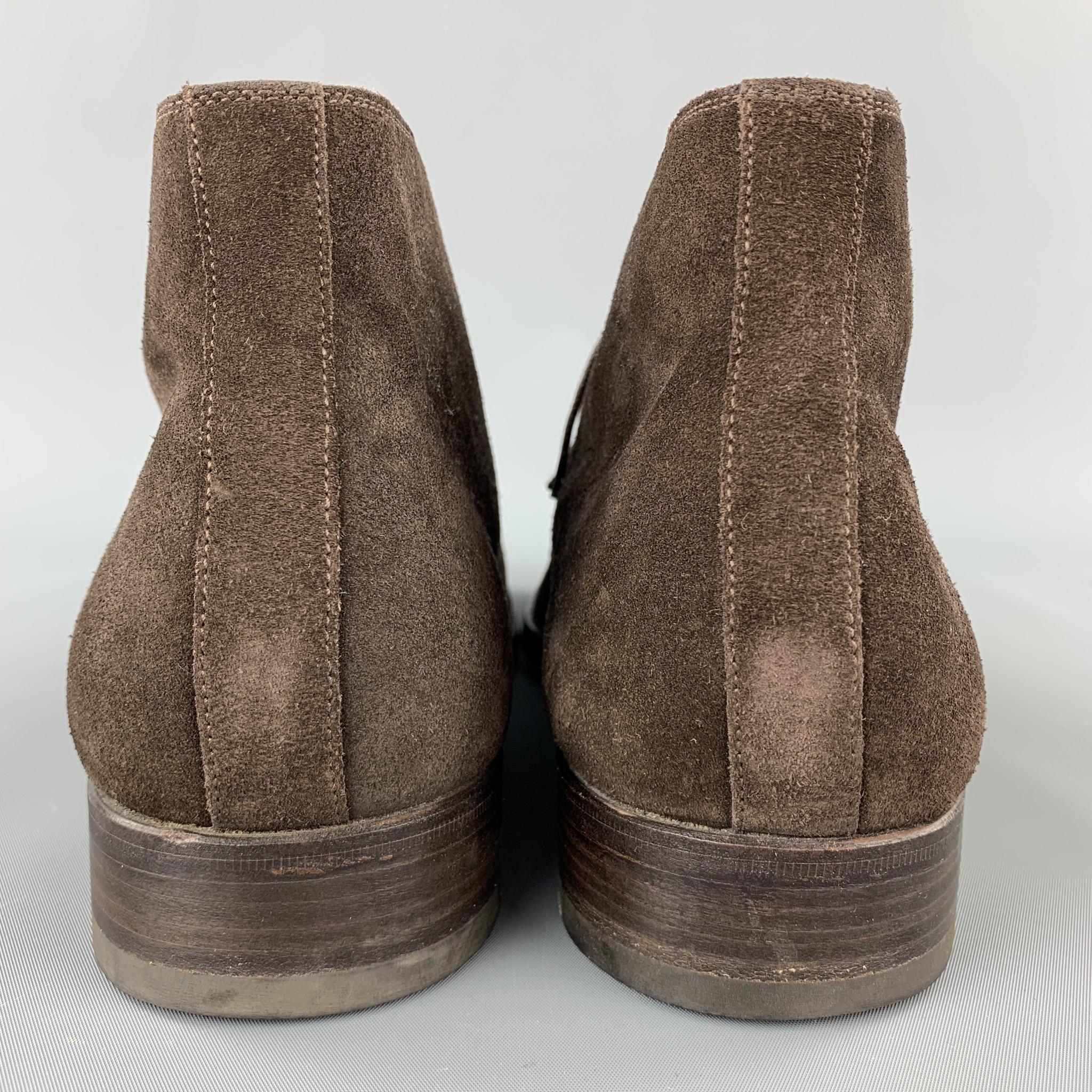 Men's CALZOLERIA HARRIS Size 12 Brown Suede Lace Up Chukka Boots