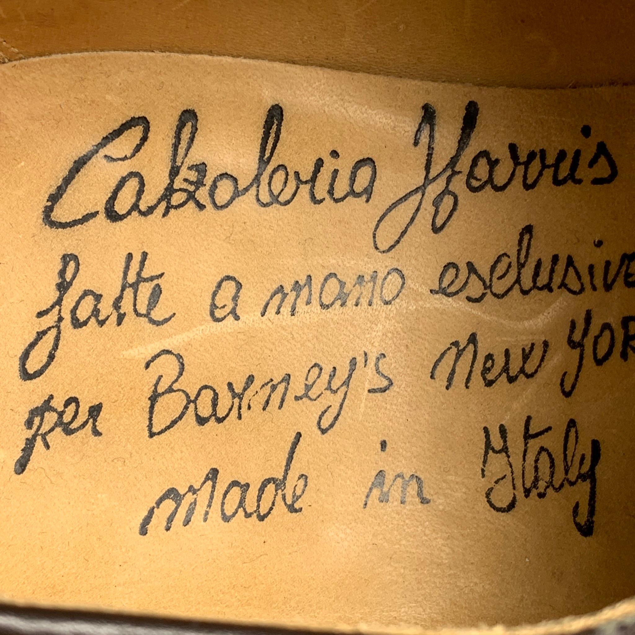 CALZOLERIA HARRIS x BARNEY'S NEW YORK Size 7.5 Brown Antique Leather Shoes 3
