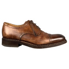 CALZOLERIA HARRIS x BARNEY'S NEU YORK Größe 8,5 Bronze Schuhe aus Leder im Used-Look