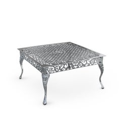 Cama, Outdoor Aluminum Coffee Table with Chrome Finish, Made in Italy