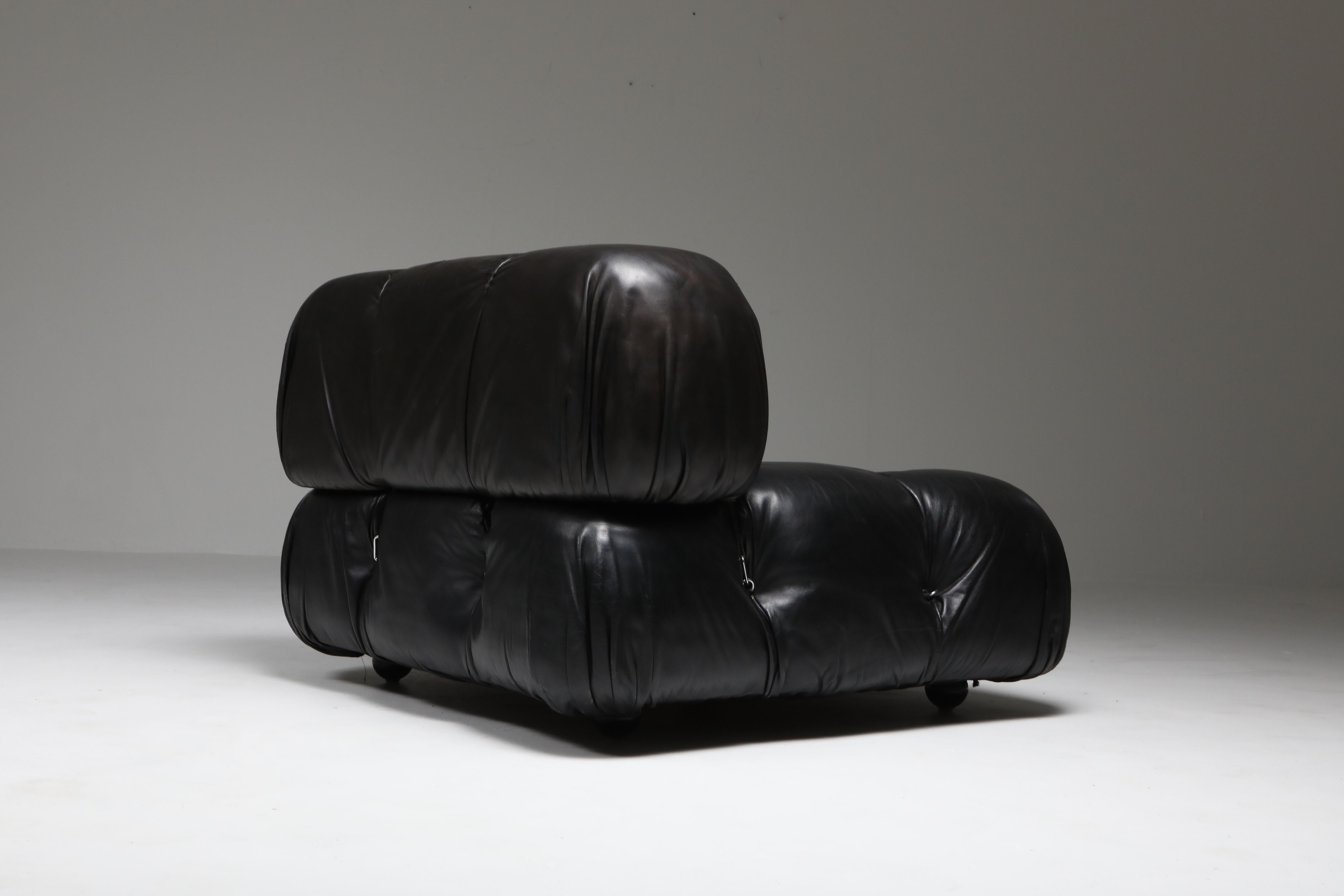 Camaleonda Black Leather Lounge chair 6