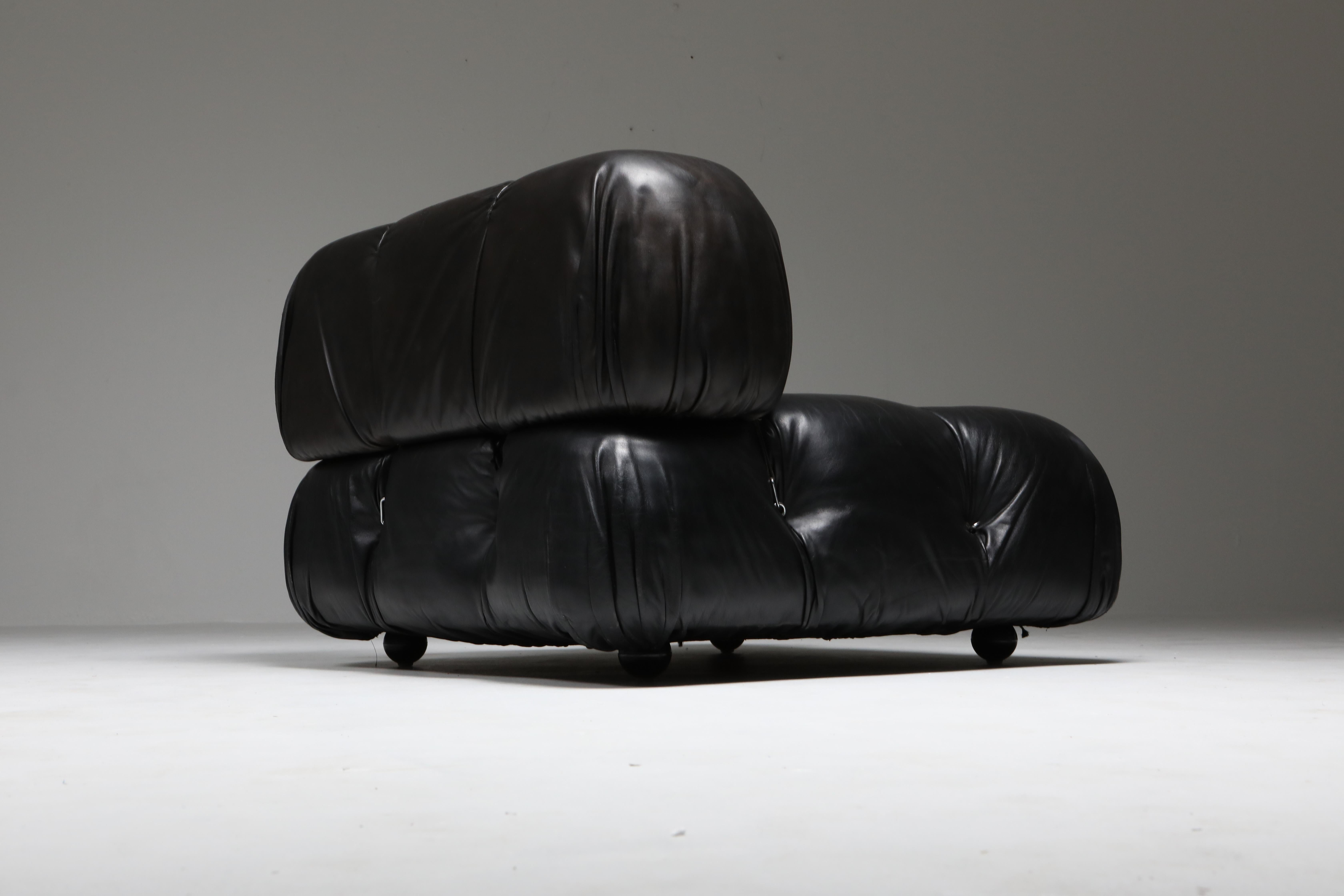Camaleonda Black Leather Lounge chair 7