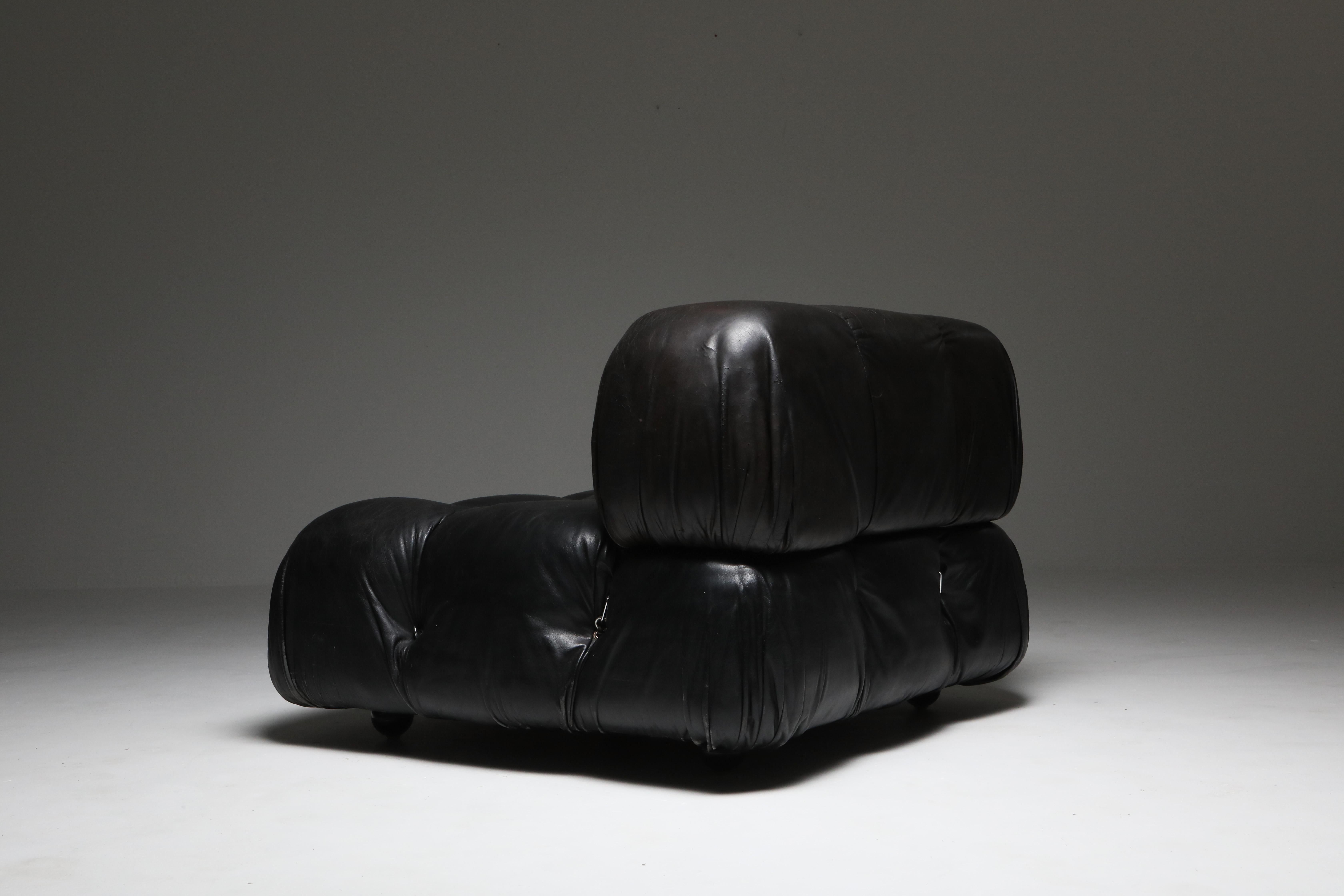 Camaleonda Black Leather Lounge chair 9