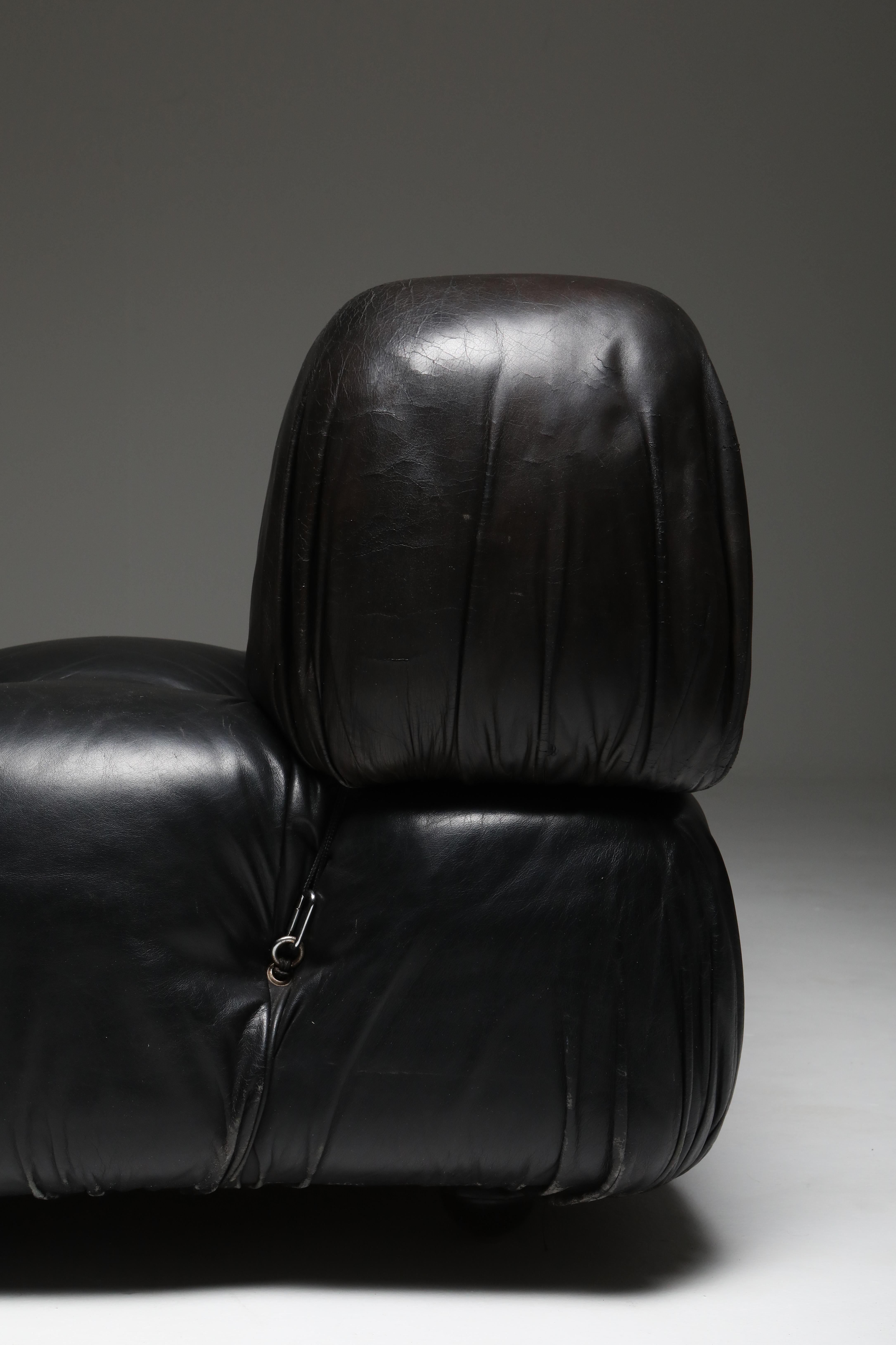 Camaleonda Black Leather Lounge chair 10