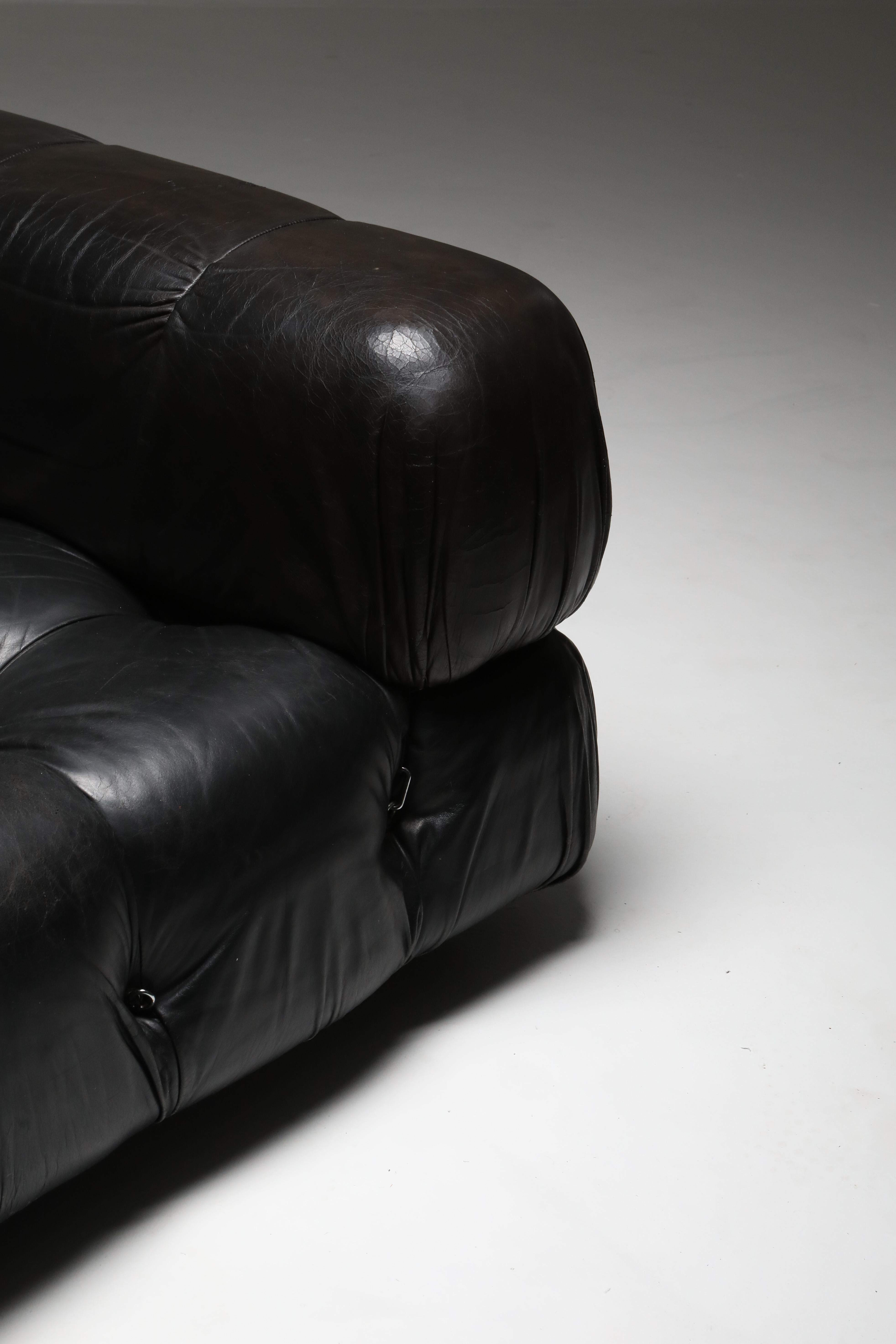 Camaleonda Black Leather Lounge chair 11