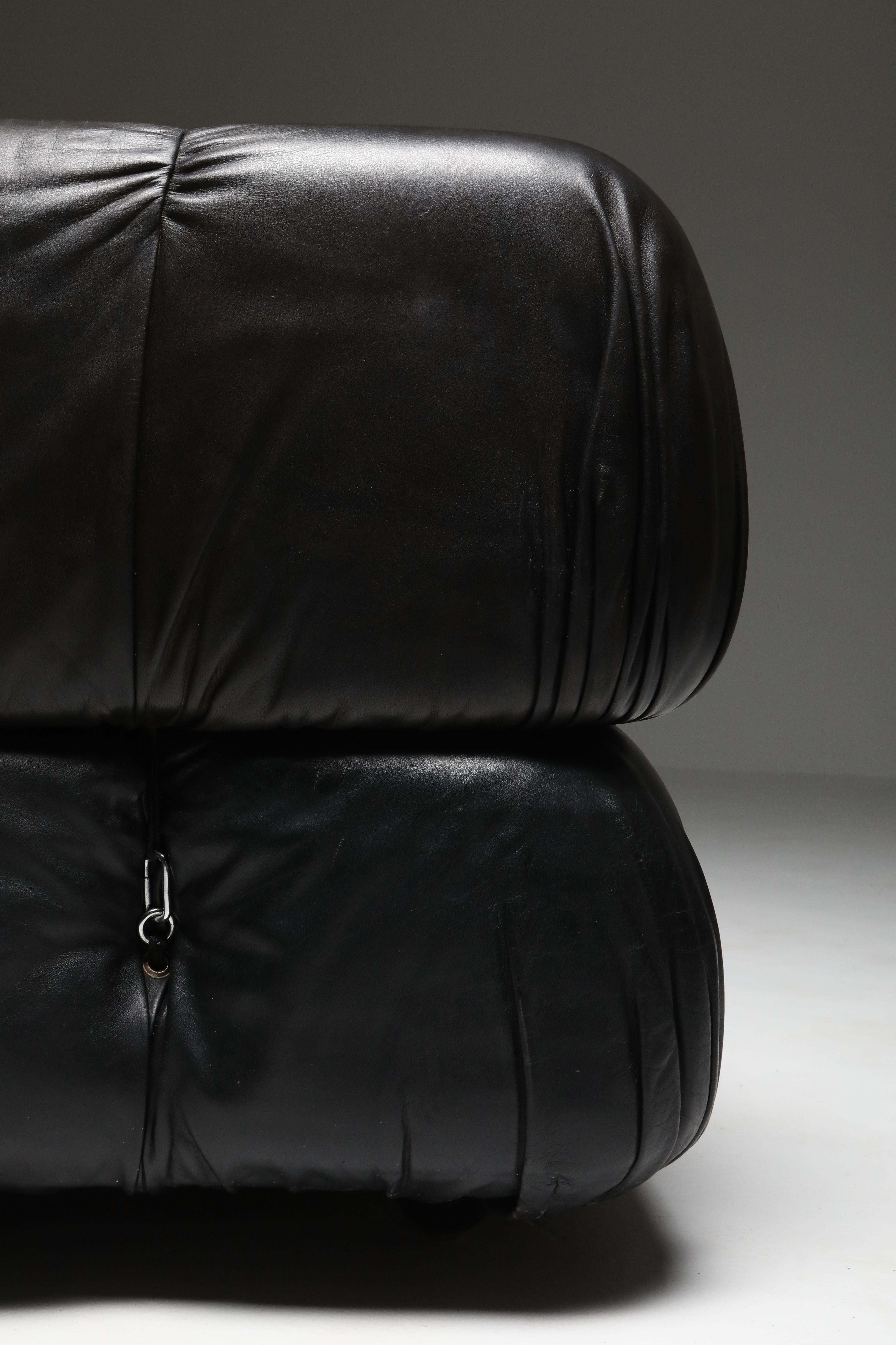 Camaleonda Black Leather Lounge chair 13