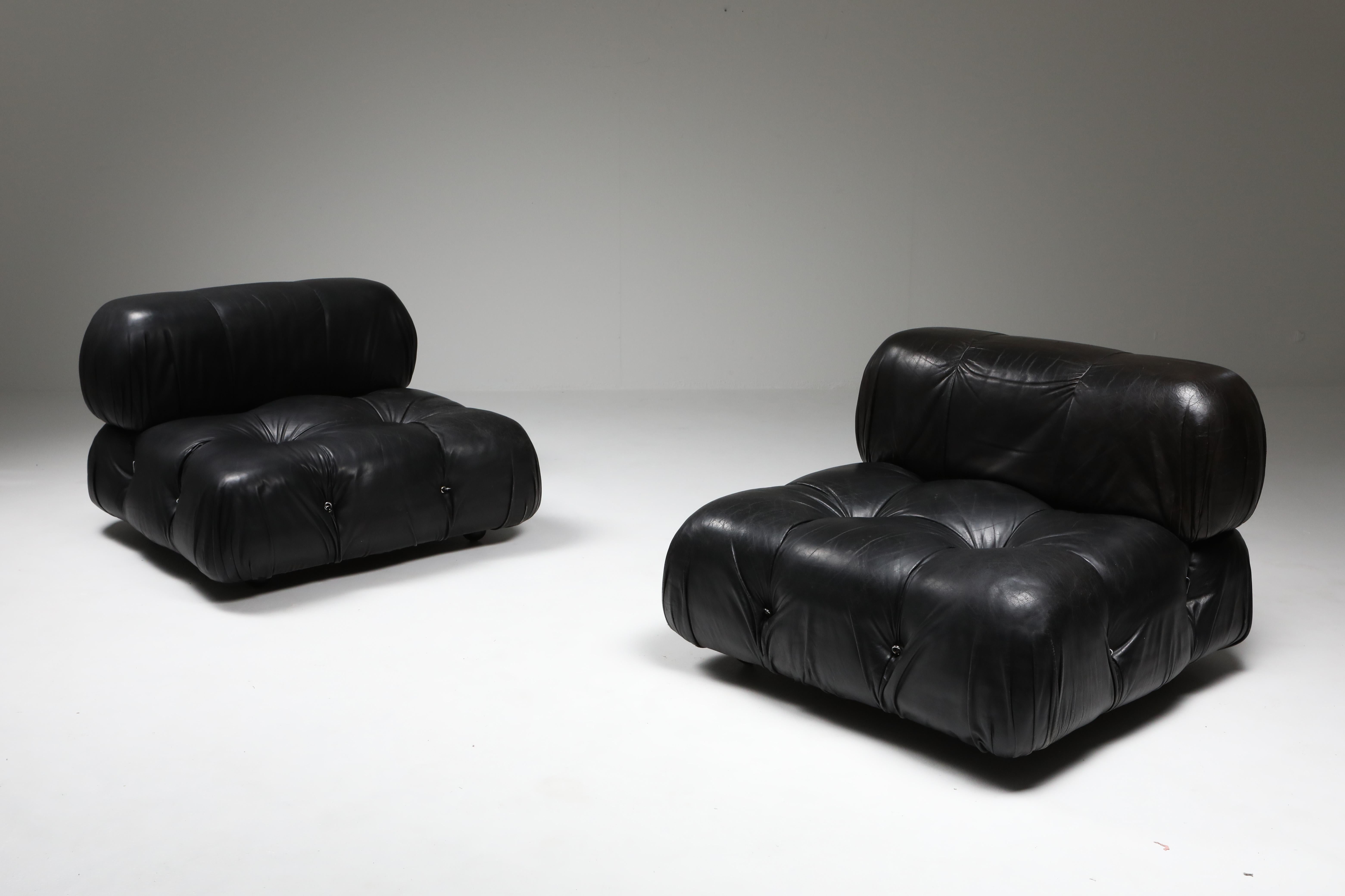 Camaleonda Black Leather Lounge chair 15