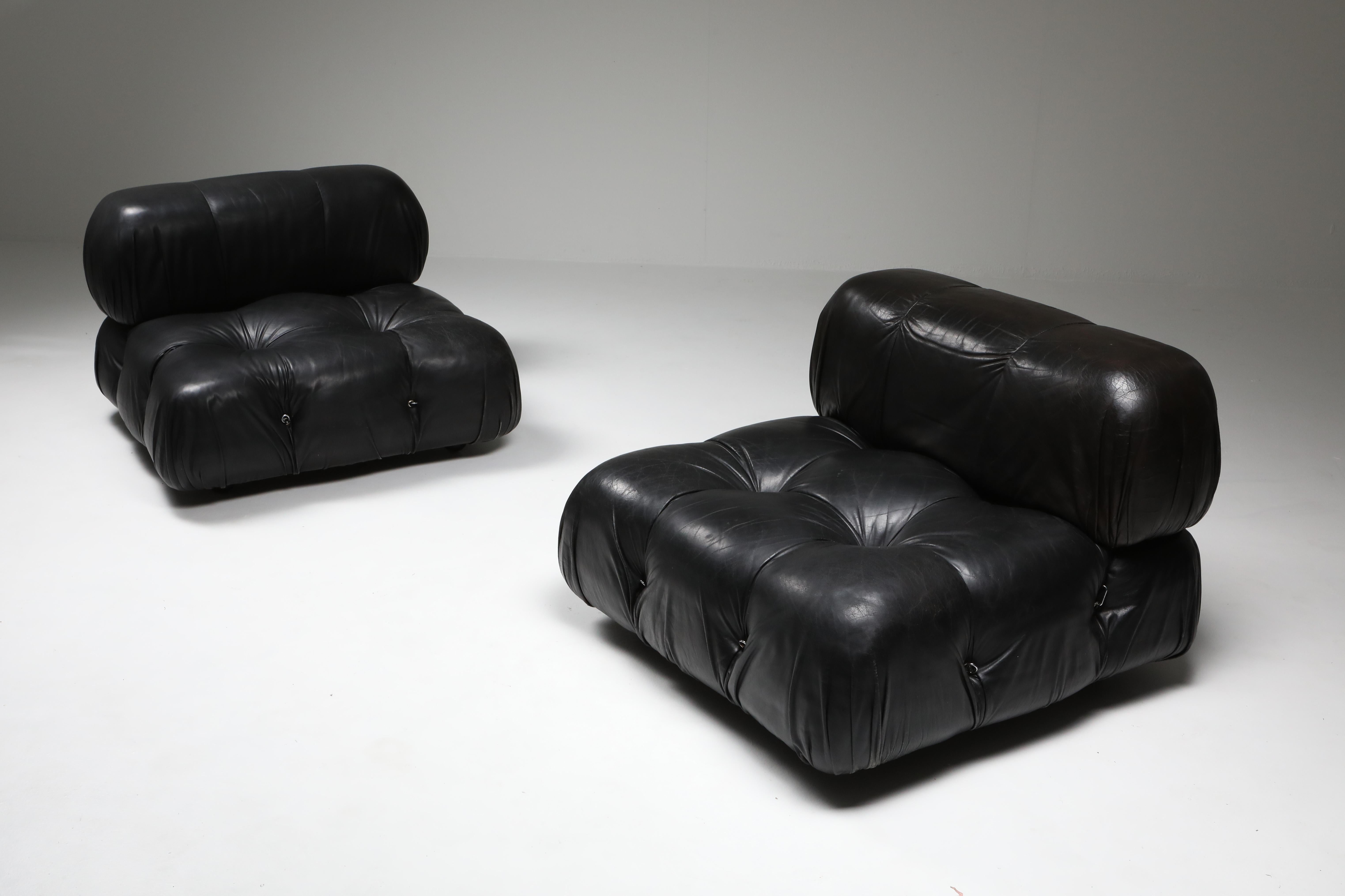 Camaleonda Black Leather Lounge chair 16