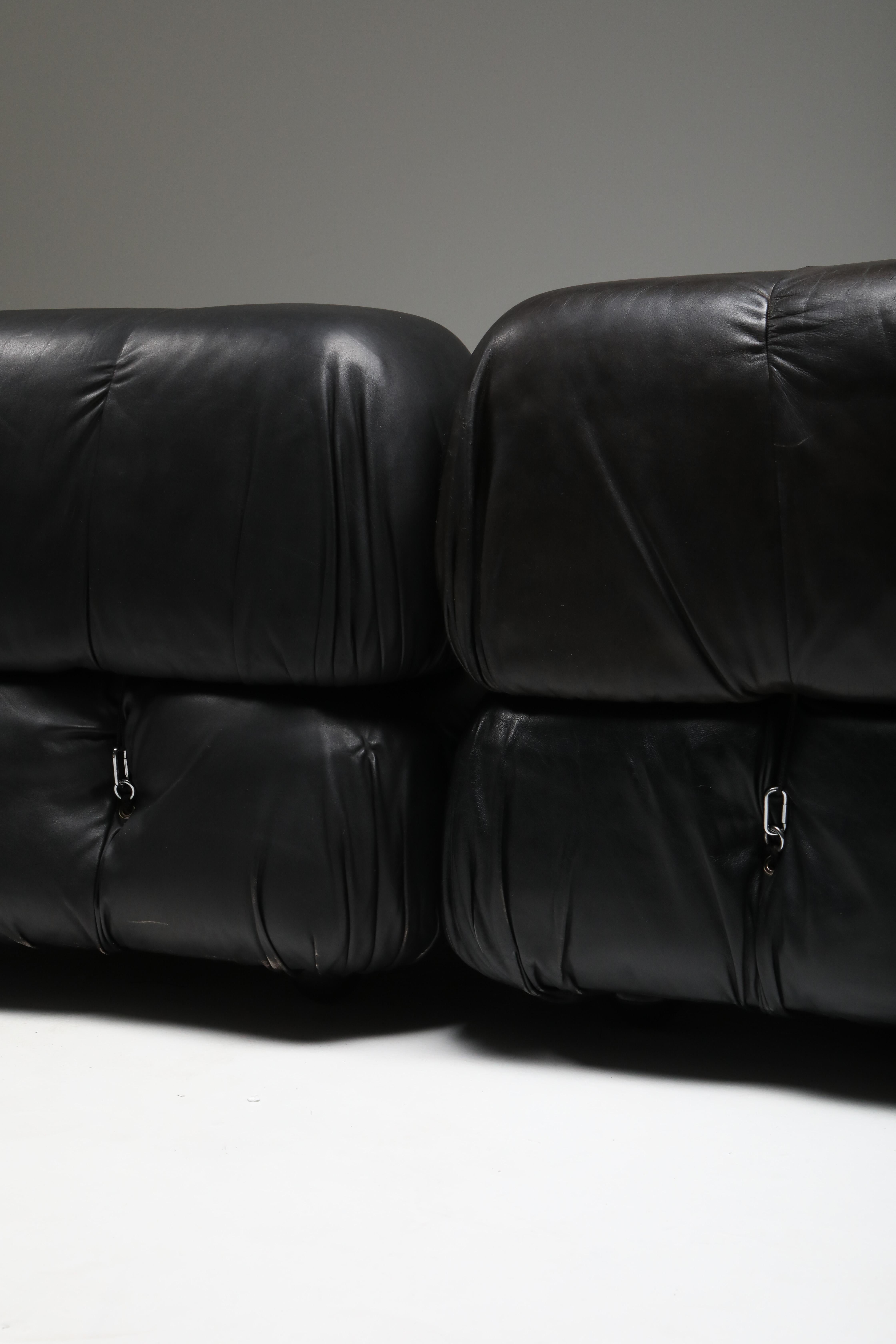 Camaleonda Black Leather Lounge chair 3