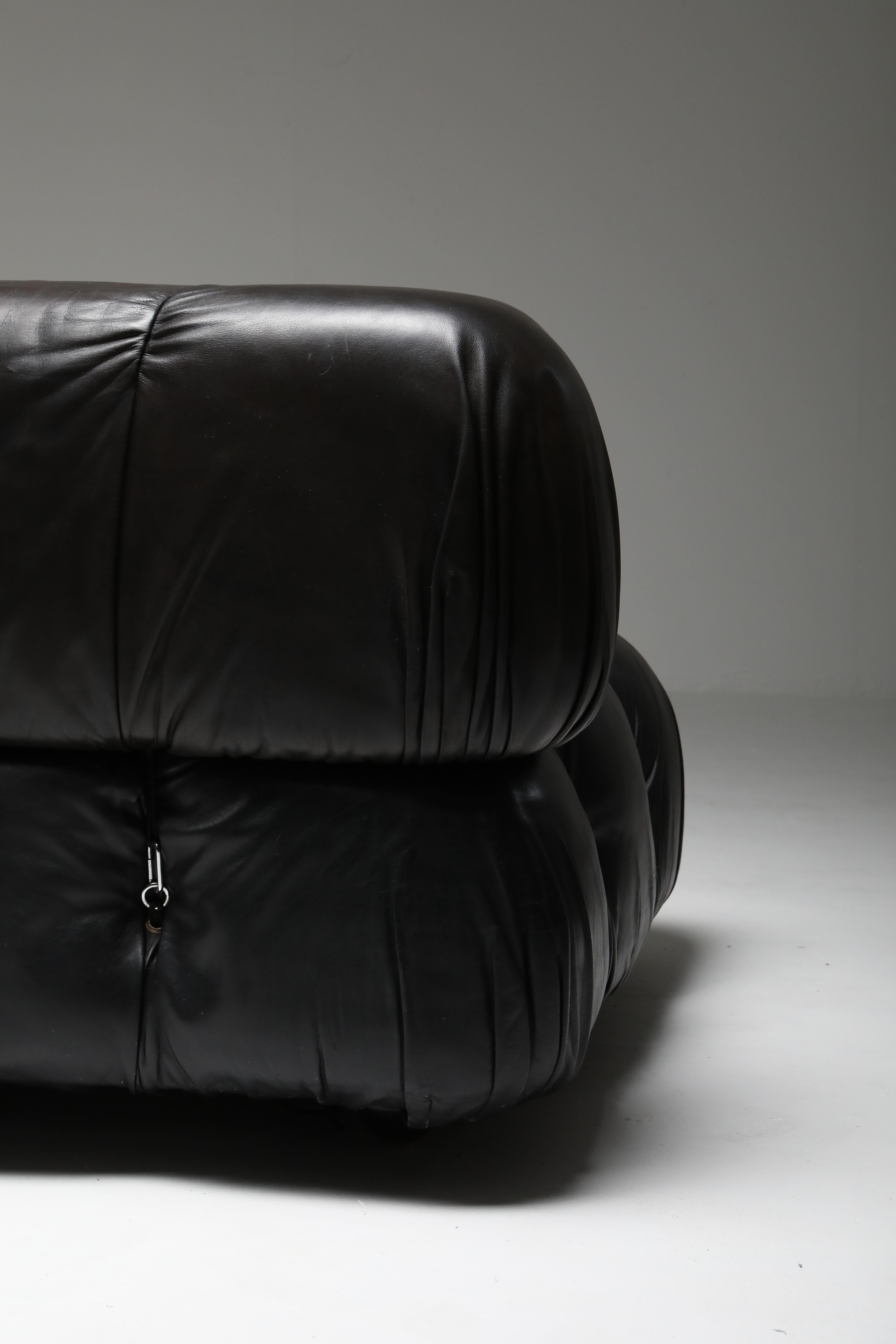 Camaleonda Black Leather Lounge chair 4