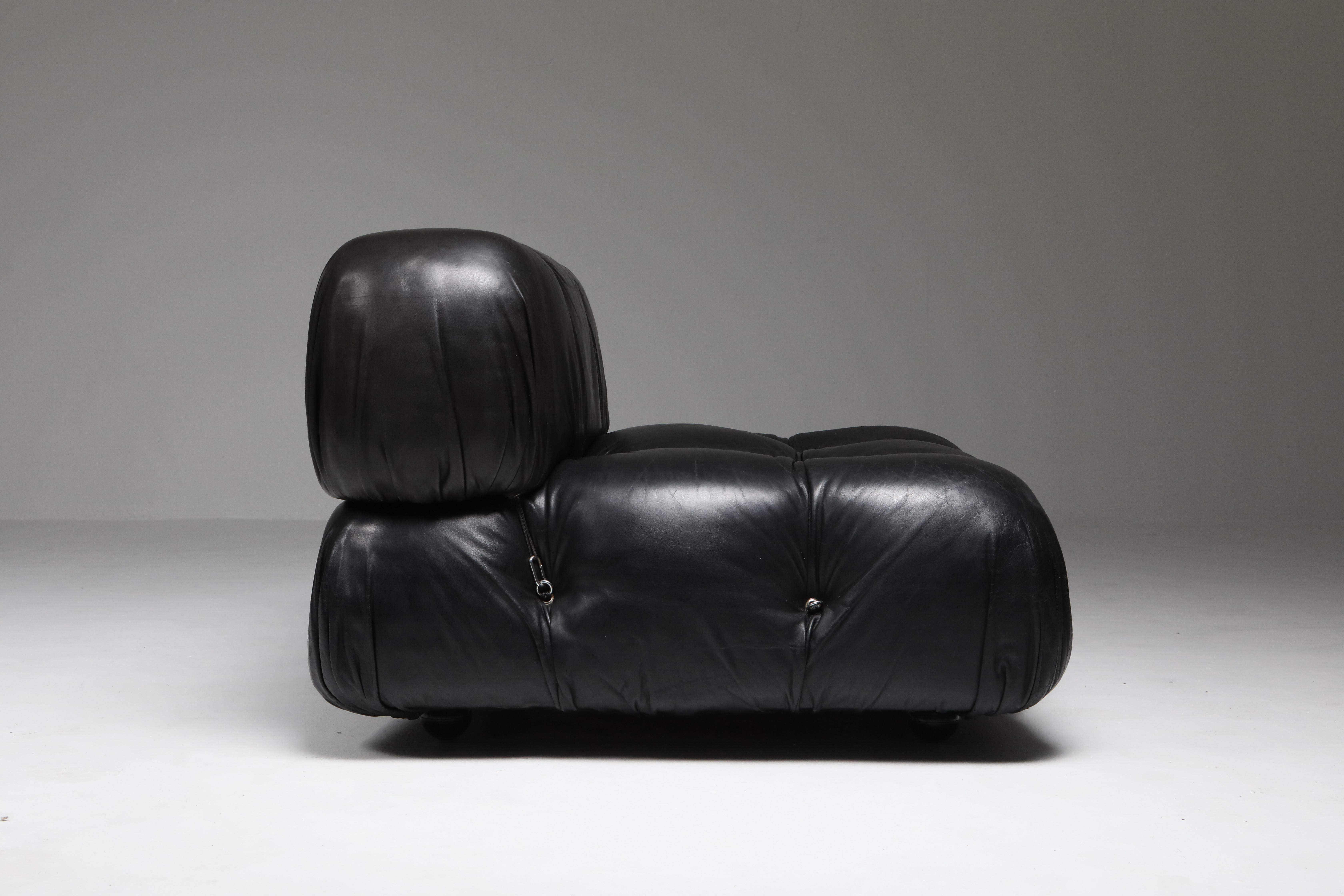 Camaleonda Black Leather Lounge chair 5