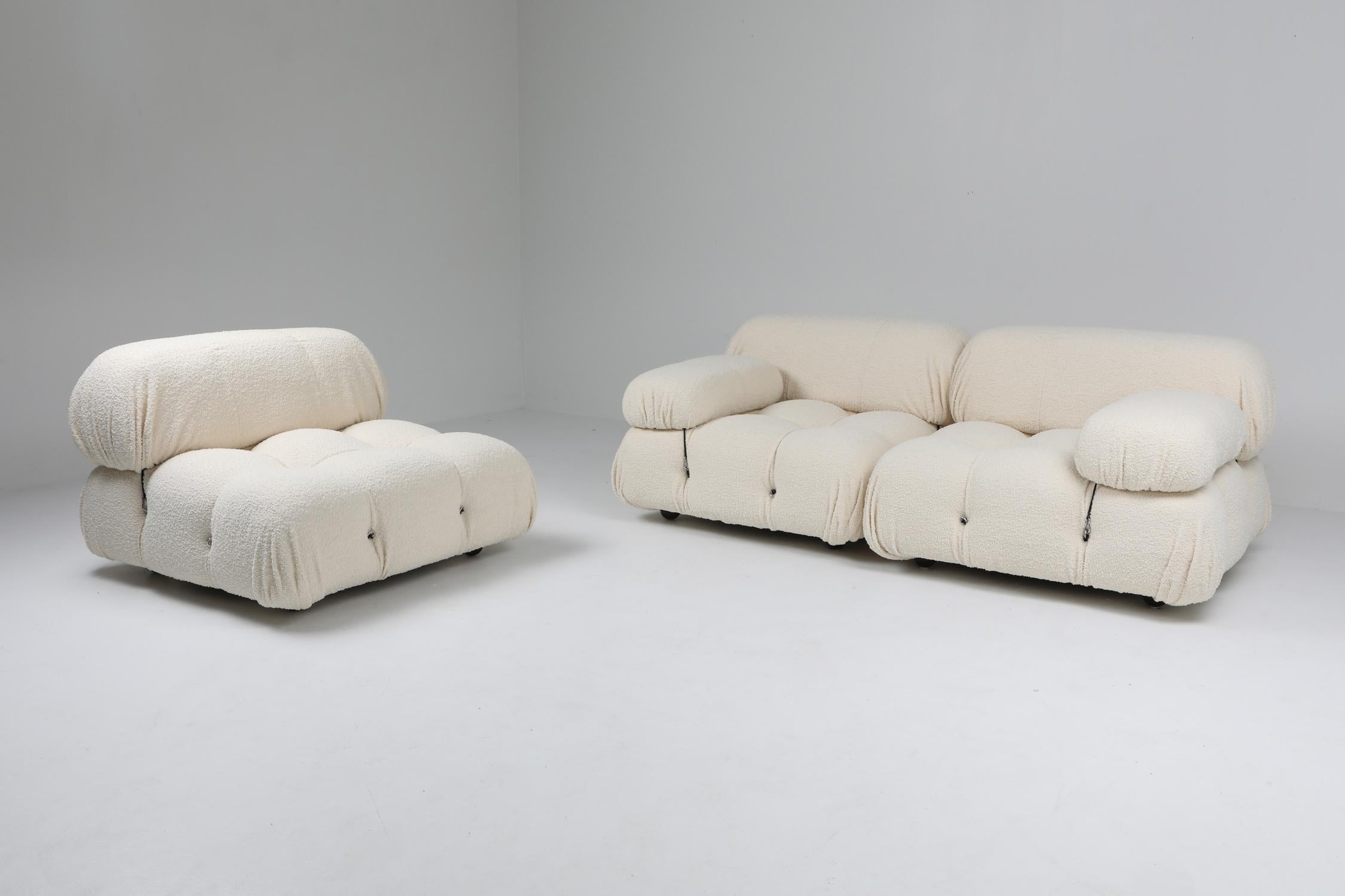 Post-Modern Camaleonda Bouclé Wool Sectional Sofa by Mario Bellini